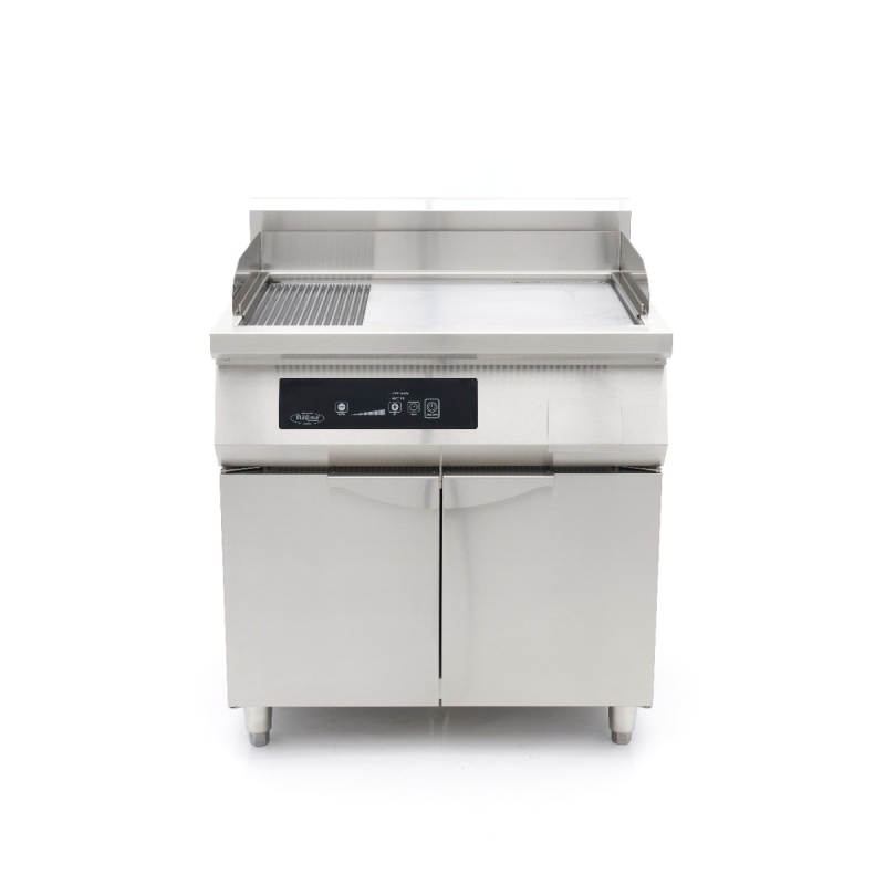 Induktsioon-grillplaat 700 – sile ja sooneline – 10000 W – topelt – alusega