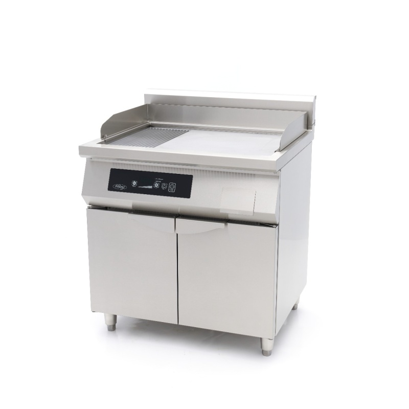 Induktsioon-grillplaat 700 – sile ja sooneline – 10000 W – topelt – alusega