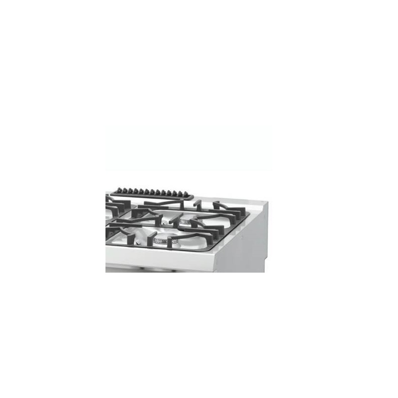 Heavy-duty pliit – 4 põletit – kaheosaline – 70 cm sügav – 24 kW – gaas