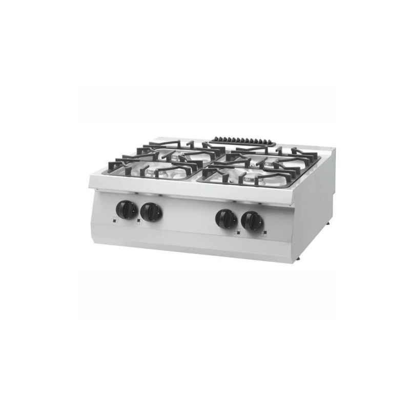 Heavy-duty pliit – 4 põletit – kaheosaline – 70 cm sügav – 30 kW – gaas