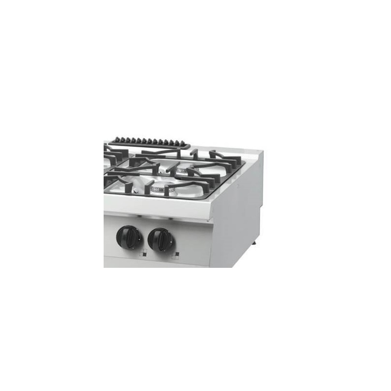 Heavy-duty pliit – 4 põletit – kaheosaline – 70 cm sügav – 30 kW – gaas
