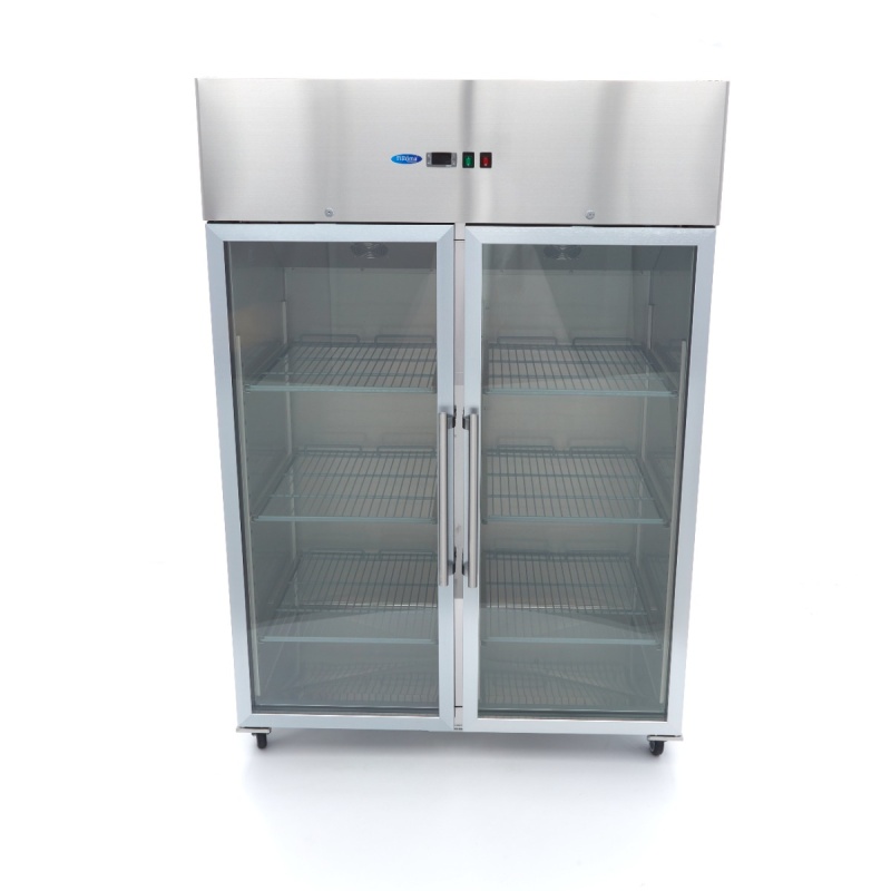 Külmik – 1200 L – 6 reguleeritavat riiulit (2/1 GN) – roostevaba – klaasuksega