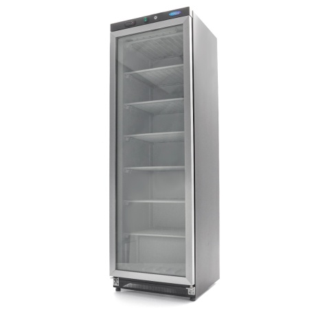 Sügavkülmik 400 L, must, klaasuksega