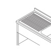 Nõudepesulaud – 160 x 60 cm – kraanikausi ja tagaservaga – alumise riiuliga
