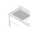 Nõudepesulaud – 120 x 60 cm – kraanikausi ja tagaservaga – alumise riiuliga