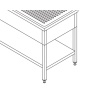 Nõudepesulaud – 190 x 70 cm – 2 kraanikausiga ja tagaservaga – alumise riiuliga