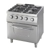 Heavy-duty pliit – 4 põletit – kaheosaline – 70 cm sügav – 37 kW – gaas ahjuga