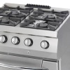 Heavy-duty pliit – 4 põletit – kaheosaline – 70 cm sügav – 37 kW – gaas ahjuga