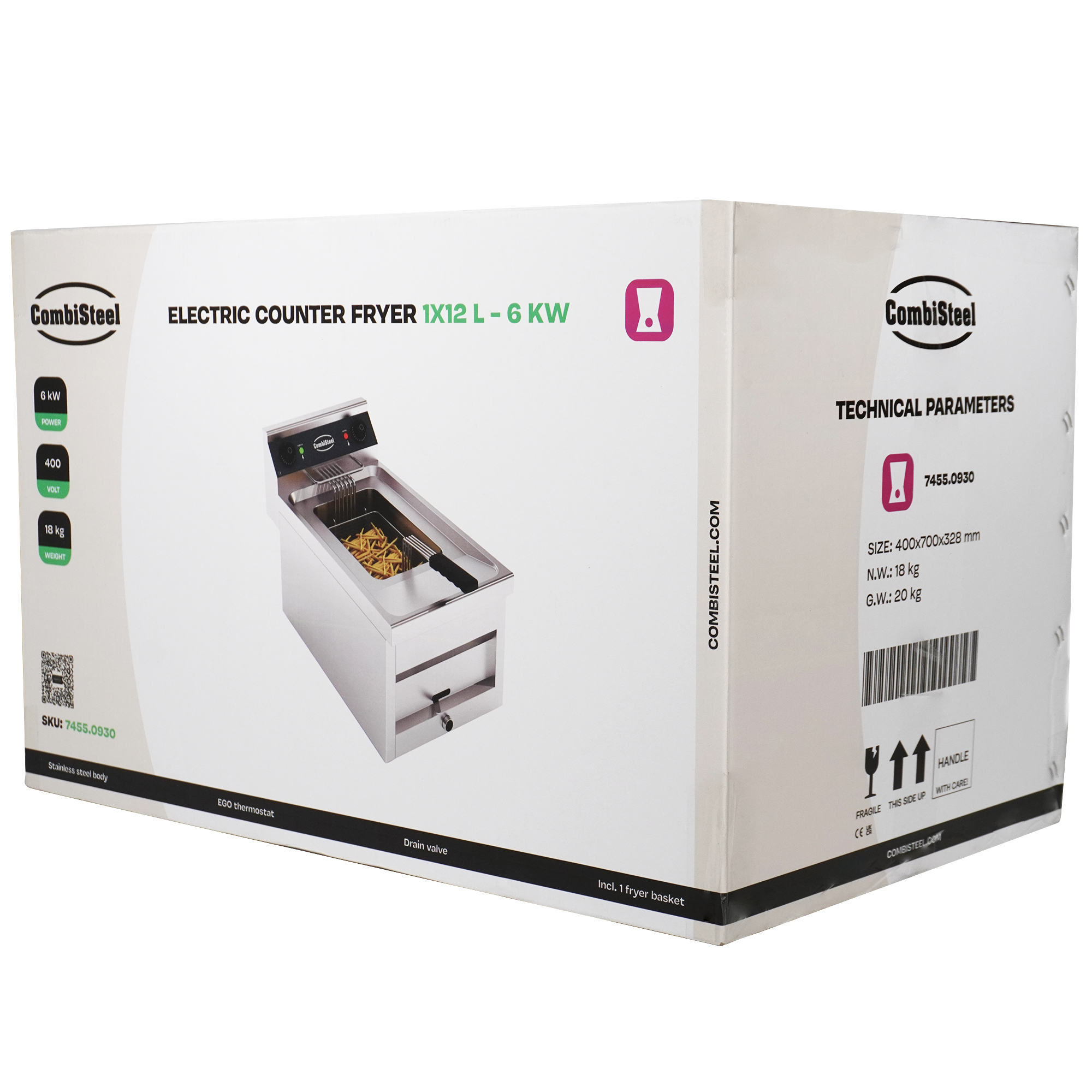 Lauapealne elektrifritüür, 12 l, 6 kW