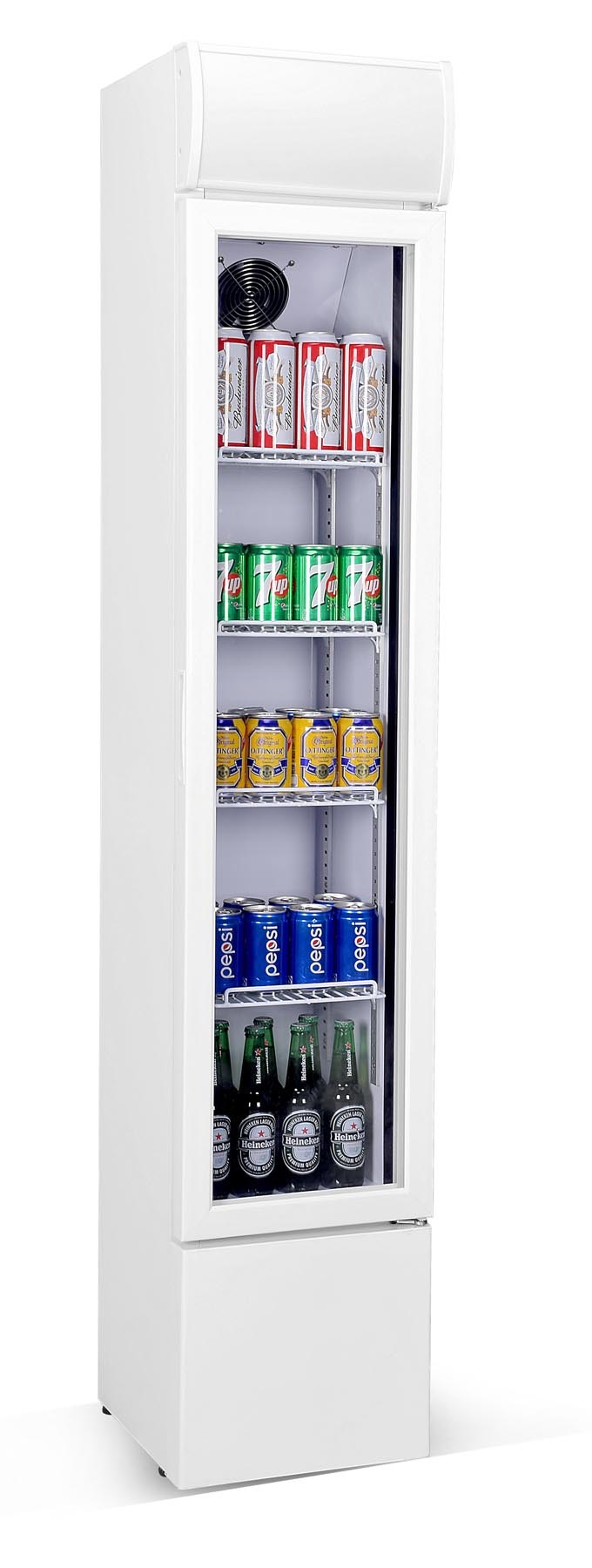 Kitsas klaasuksega külmik