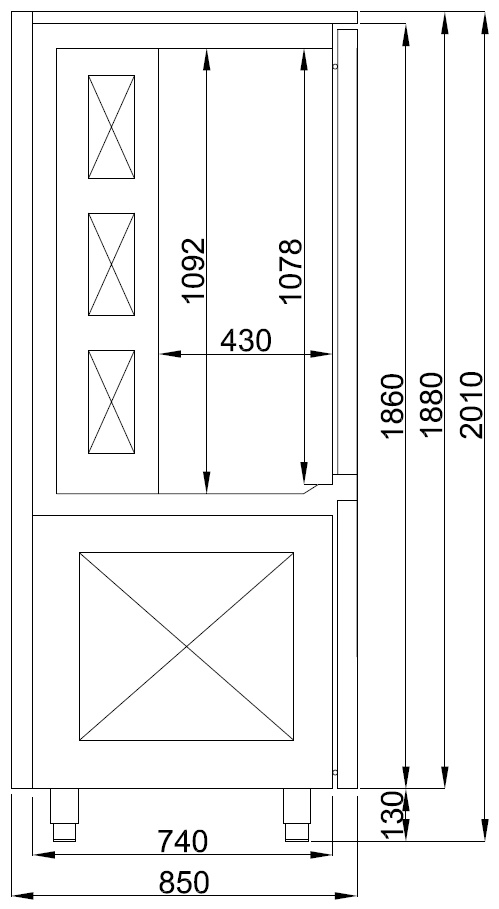Kiirjahutuskapp, 15 x GN 1/1