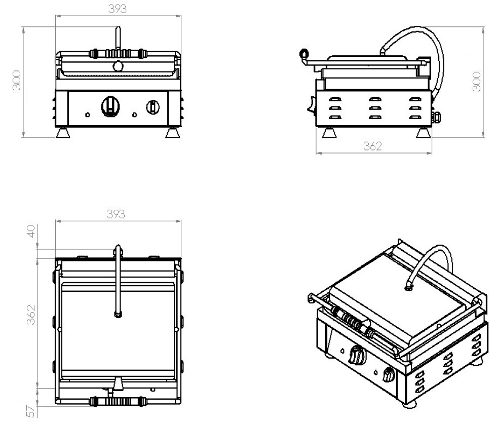 Kontaktgrill, sile/sooneline