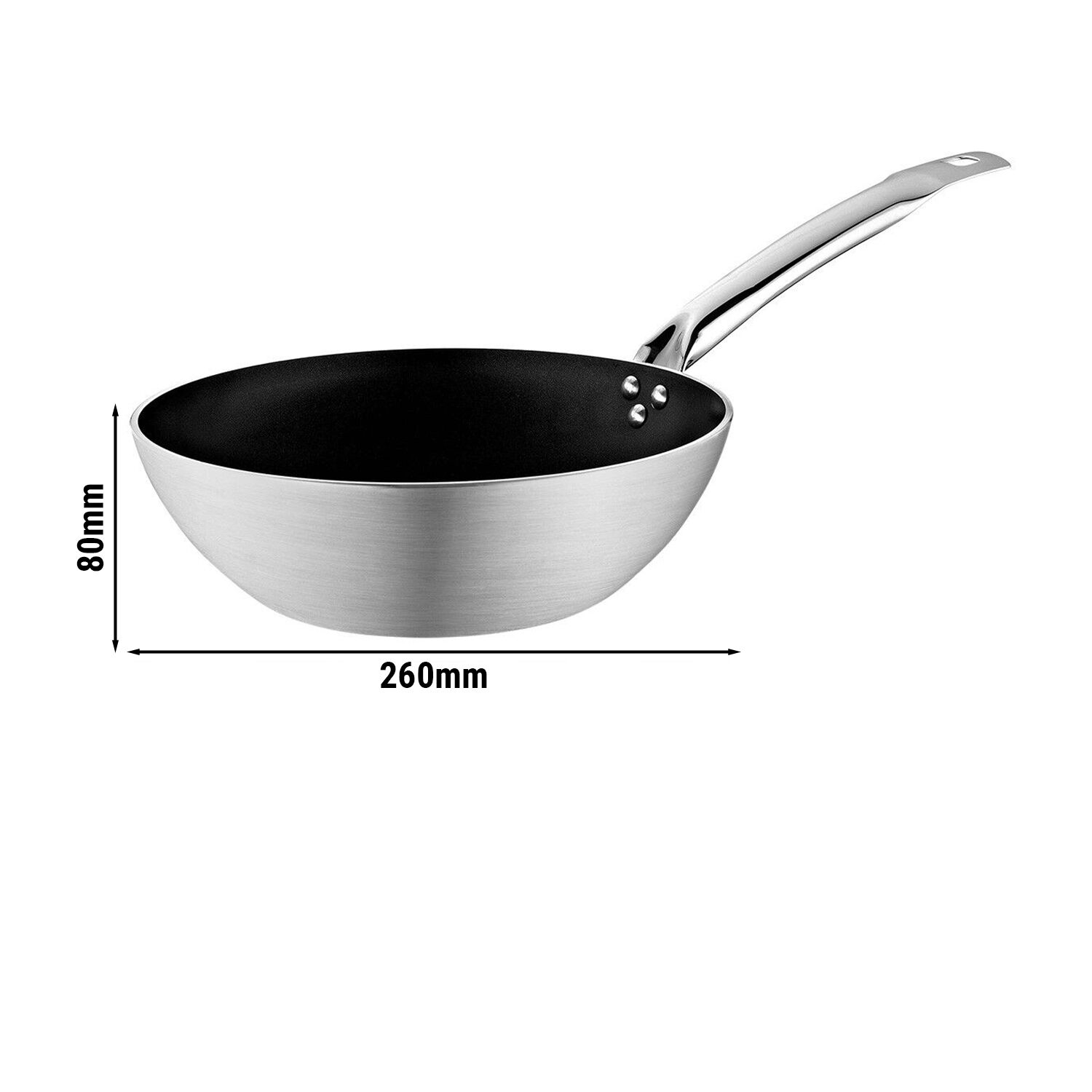 Alumiiniumist wokpann Ø260 mm, induktsioonile