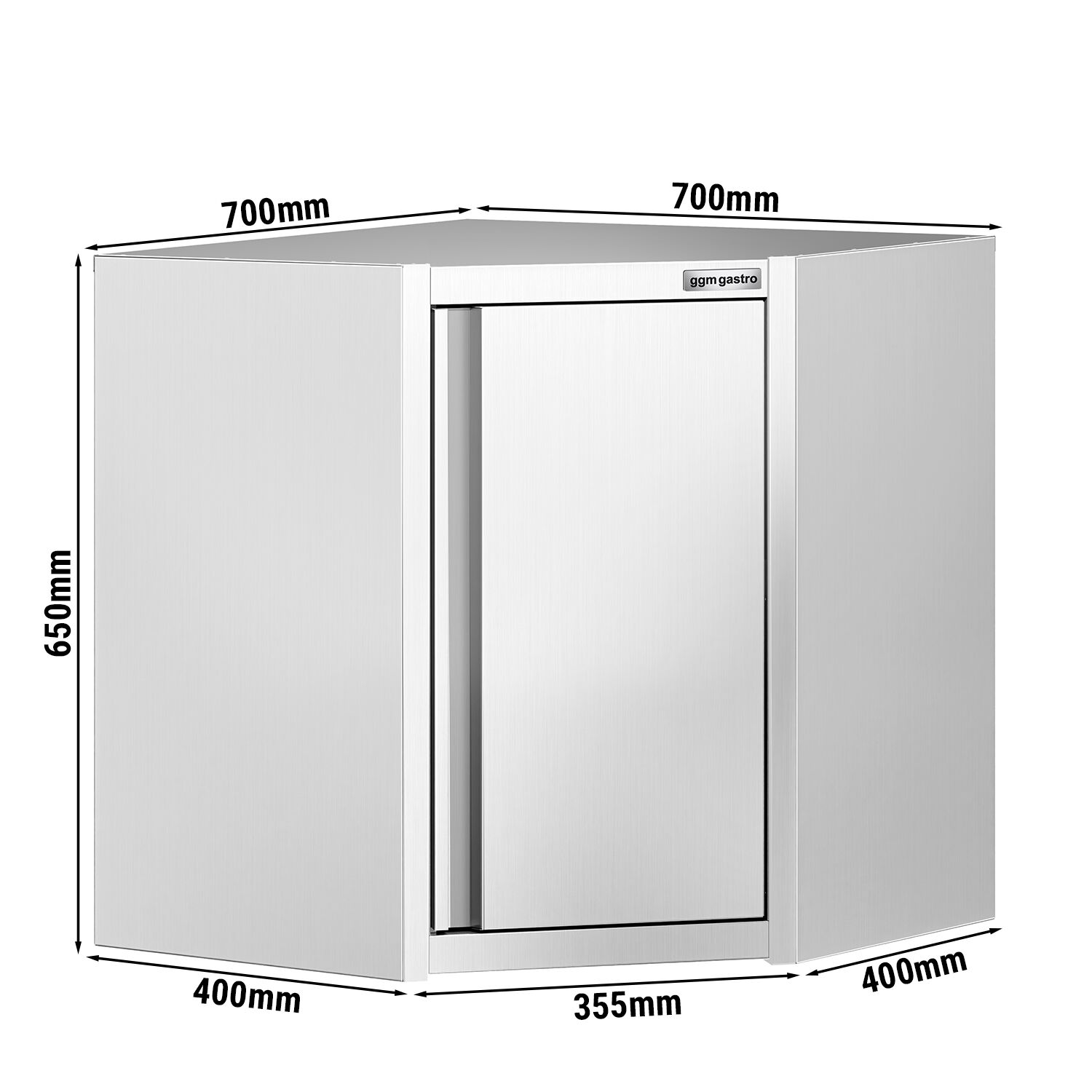 Roostevaba nurgakapp 700x700mm, tiibustega