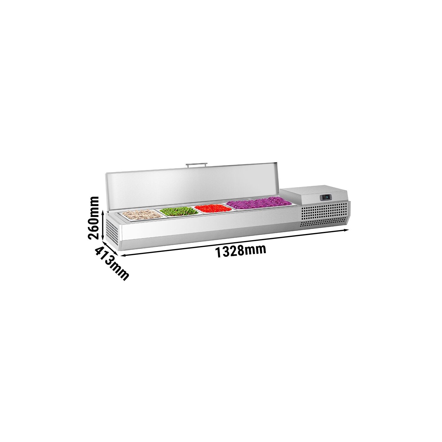 GN külmlett 1328 × 353 mm, 5 × GN 1/4