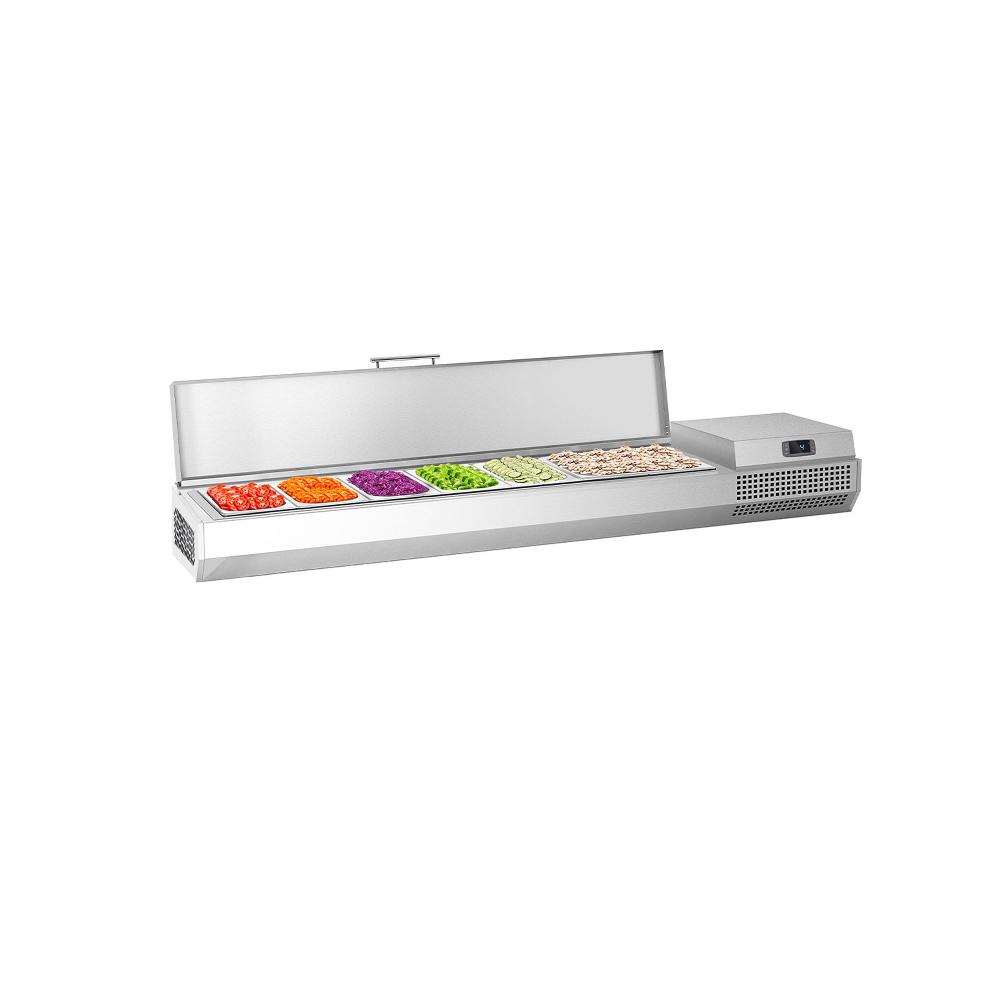 GN külmlett 1733 × 353 mm, 7 × GN 1/4