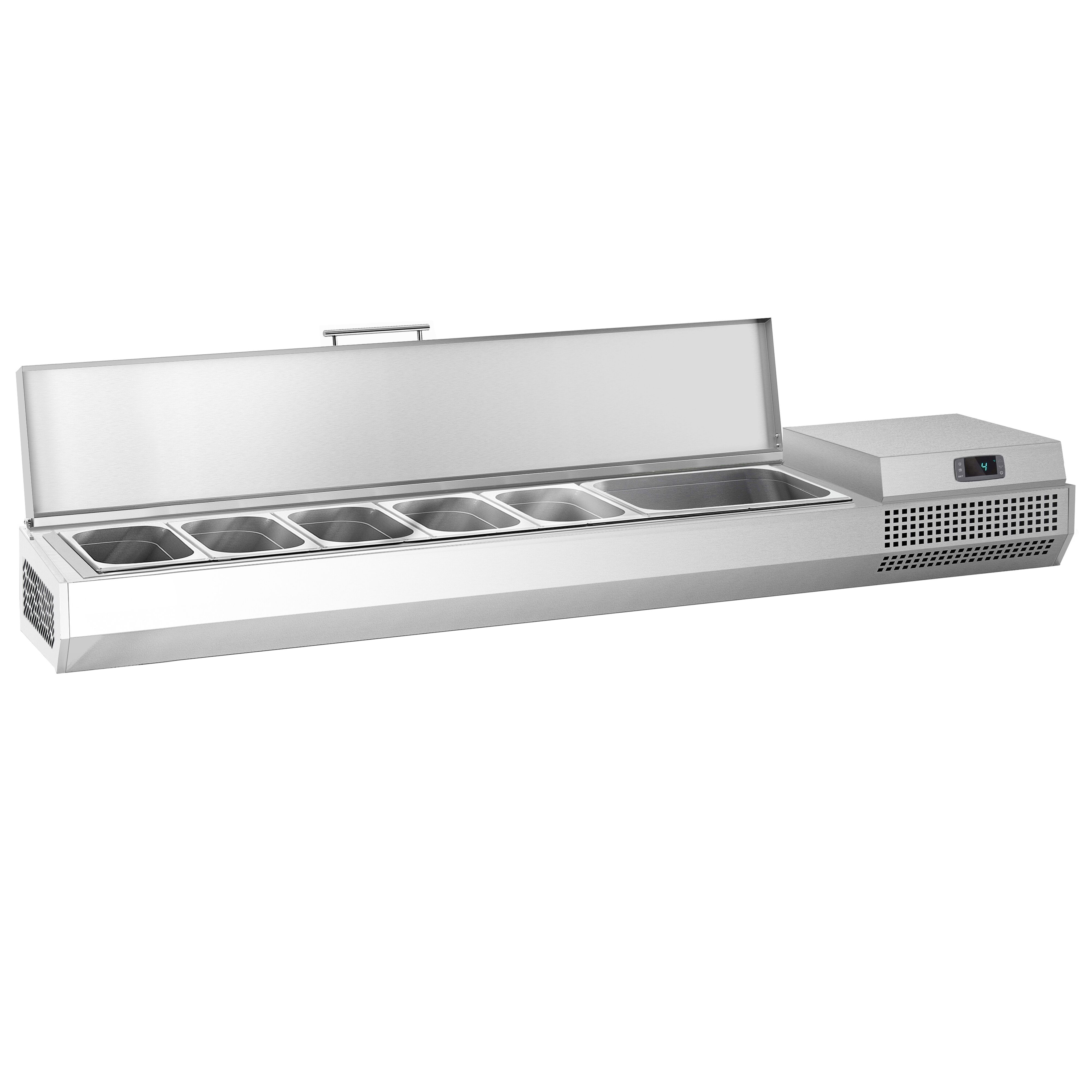 GN külmlett 1733 × 353 mm, 7 × GN 1/4