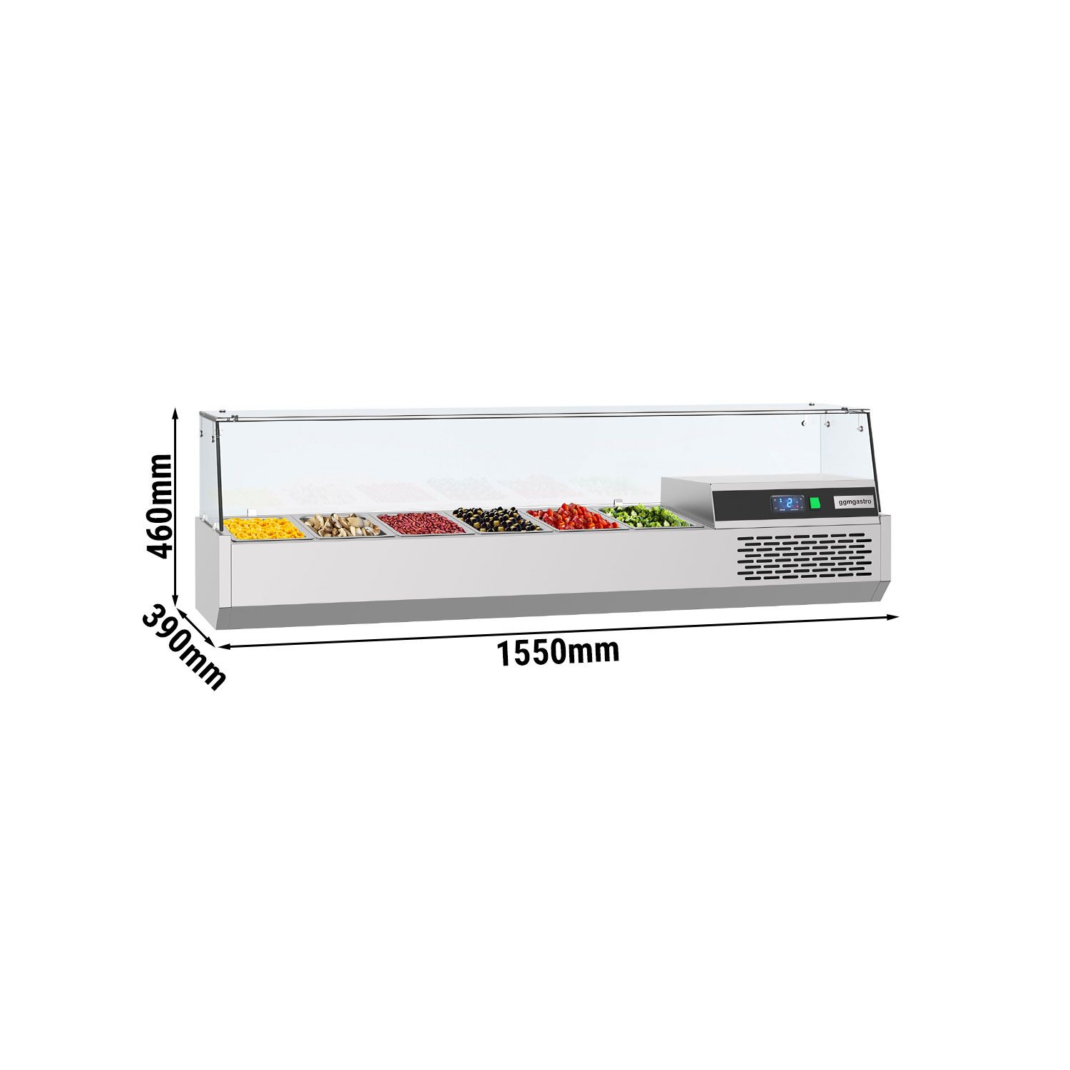GN külmlett 1550 × 390 mm, 6 × GN 1/3