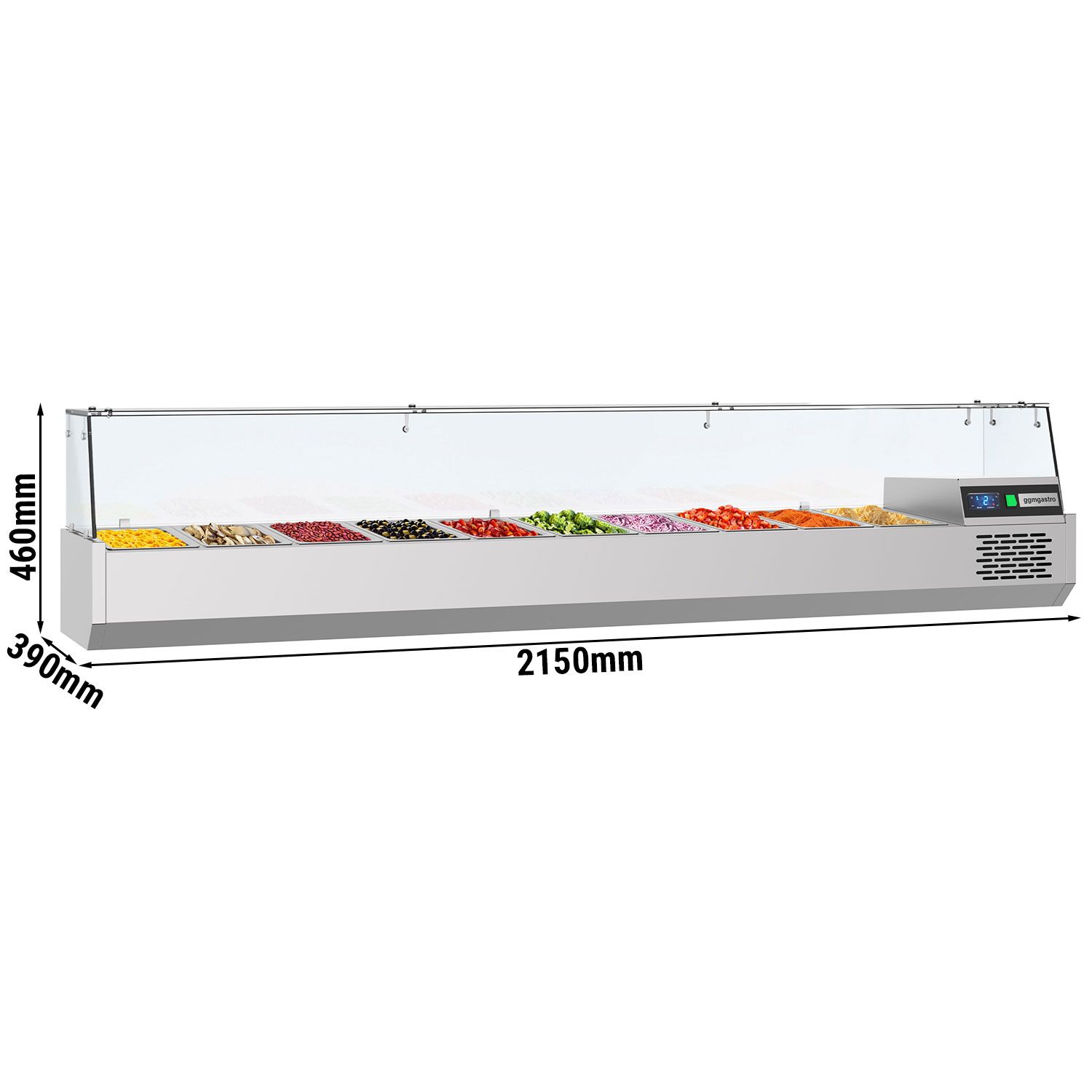 GN külmlett 2150 × 460 mm, 10 × GN 1/3