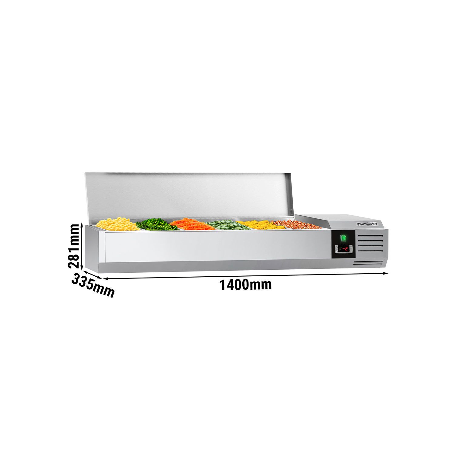 GN külmlett 1400 × 335 mm, 6 × GN 1/4