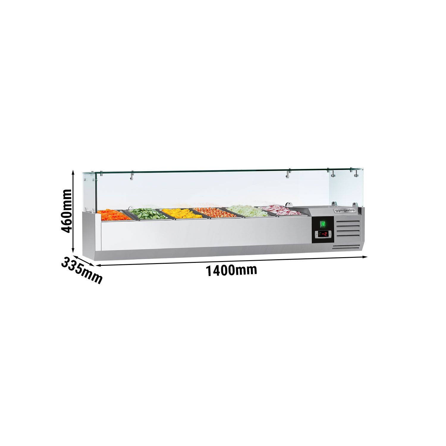 GN külmlett 1400 × 335 mm, 6 × GN 1/4