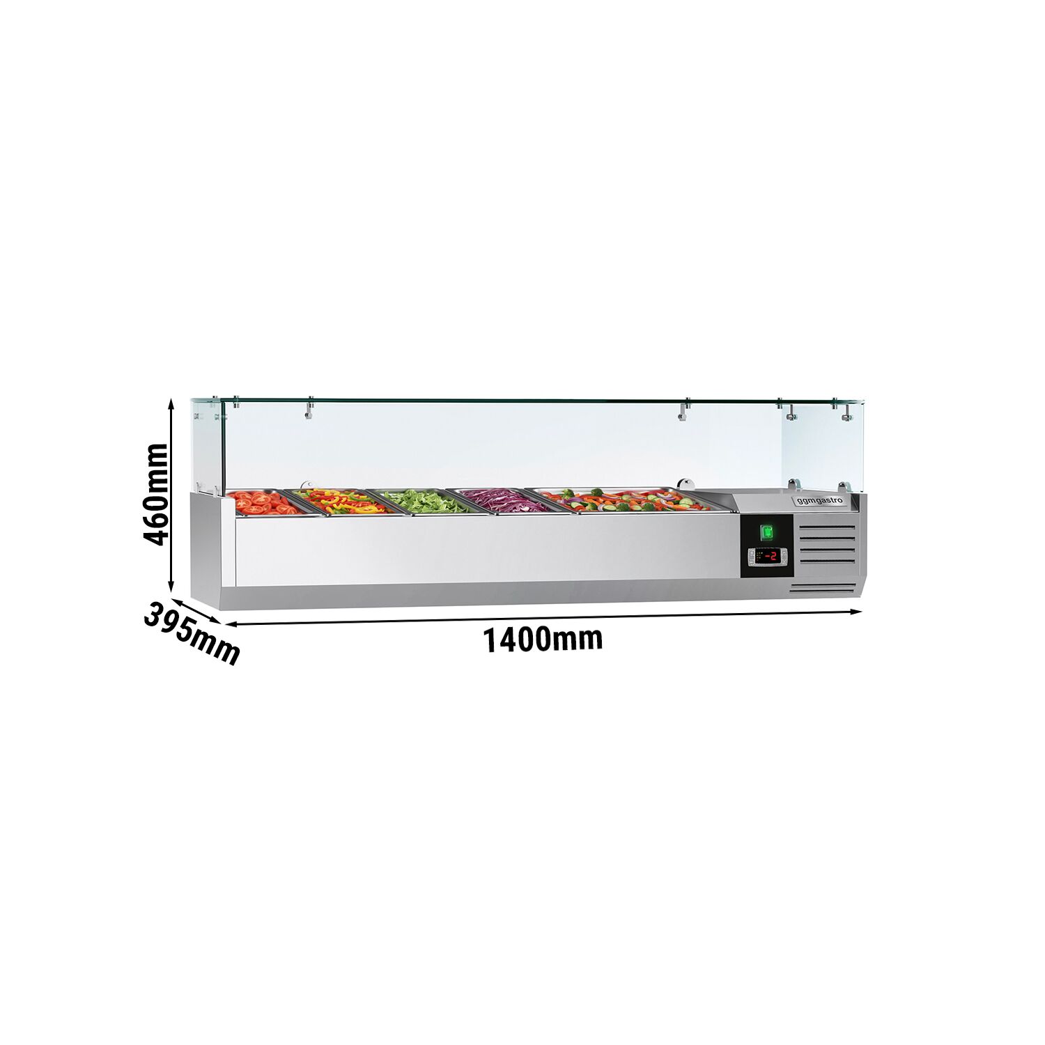 GN külmlett 1400 × 395 mm, 6 × GN 1/3