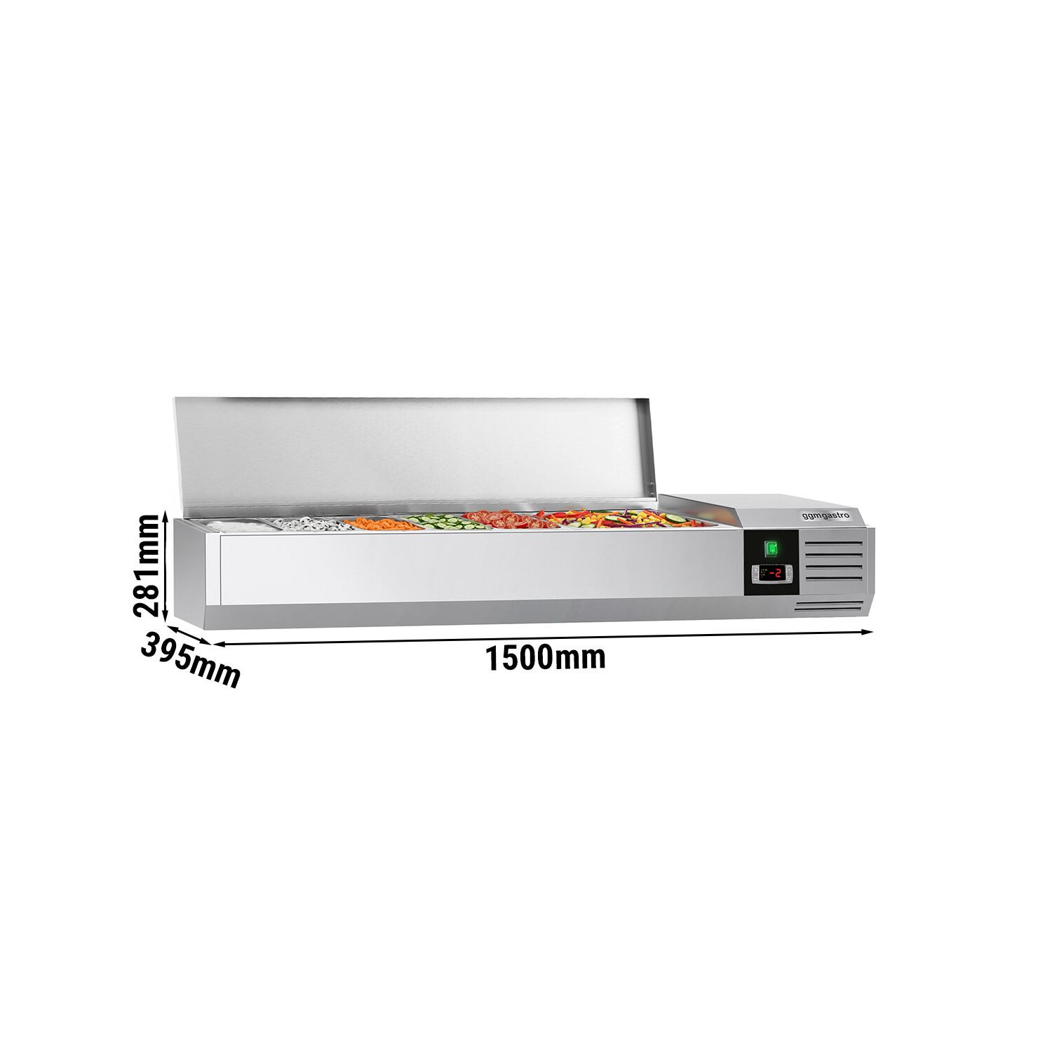 GN külmlett 1500 × 395 mm, 6 × GN 1/3
