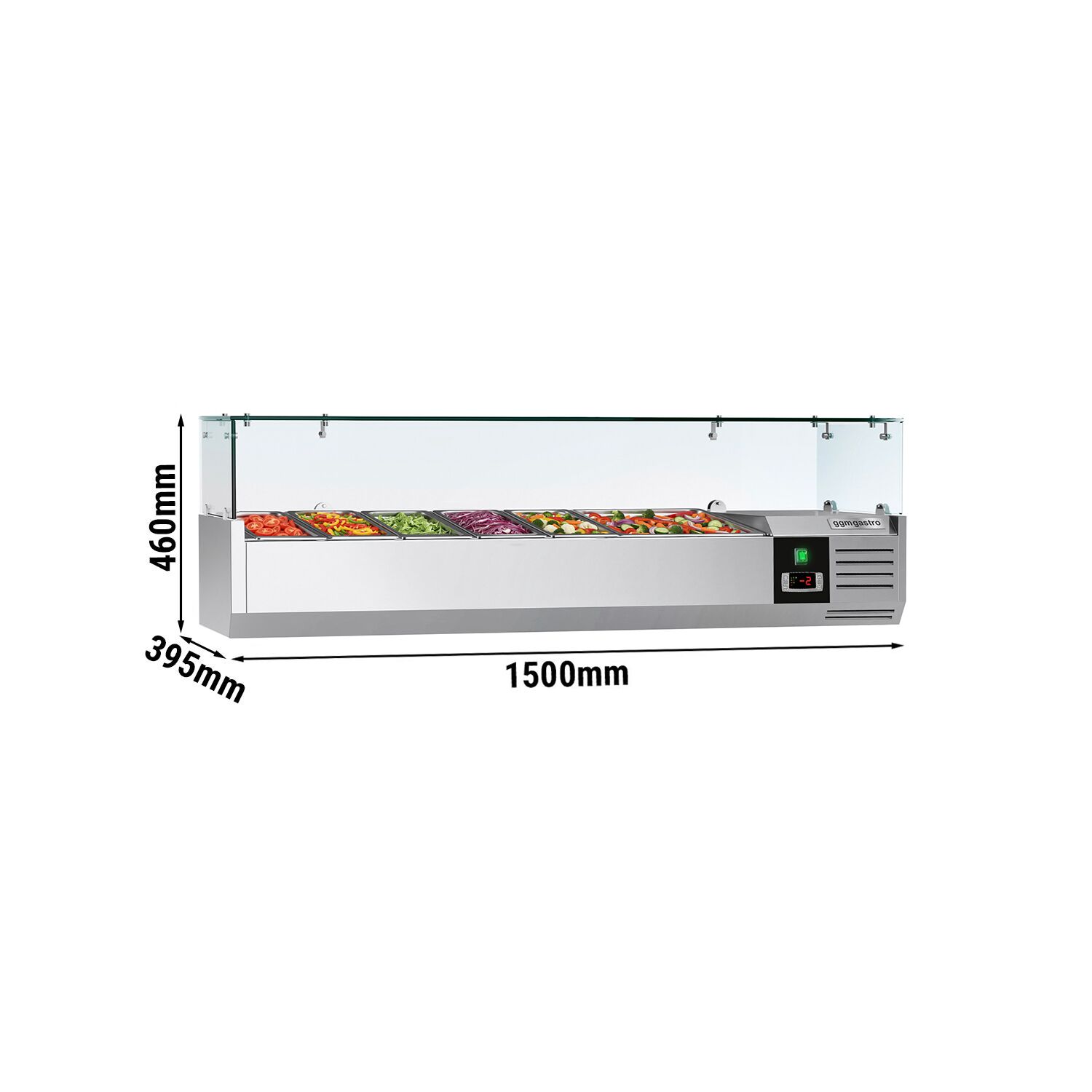 GN külmlett 1500 × 395 mm, 6 × GN 1/3