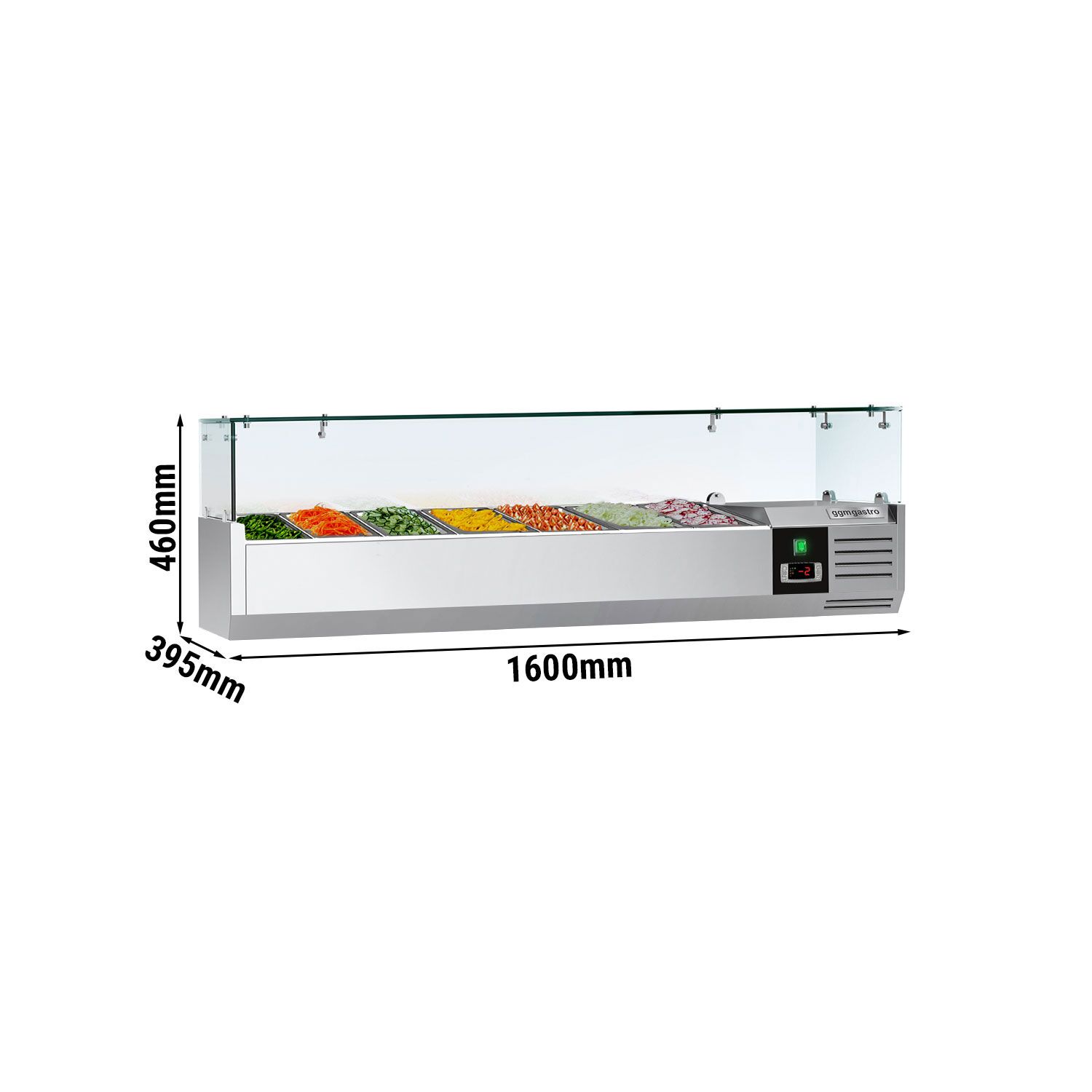 GN külmlett 1600 × 395 mm, 7 × GN 1/3