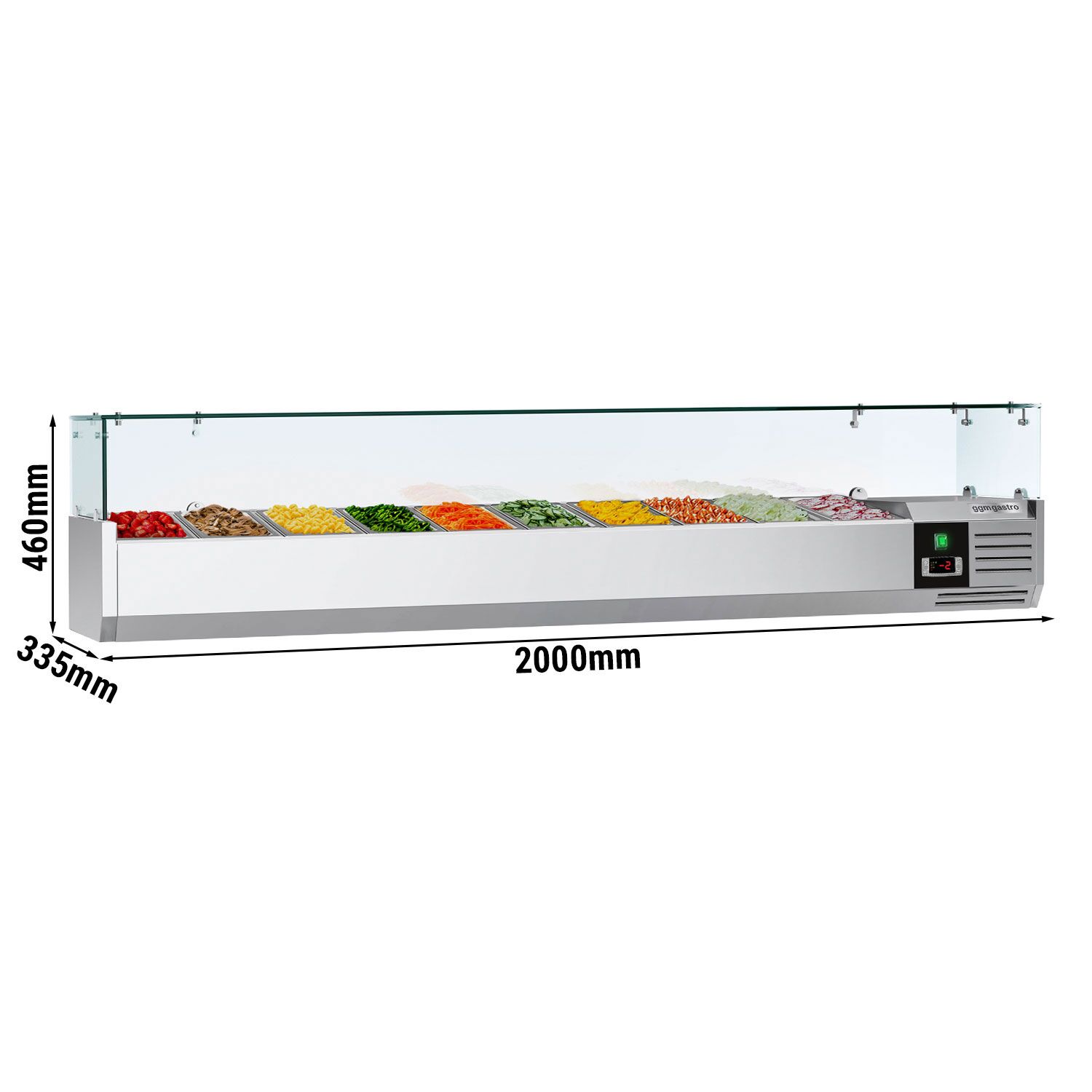 GN külmlett 2000 × 335 mm, 10 × GN 1/4