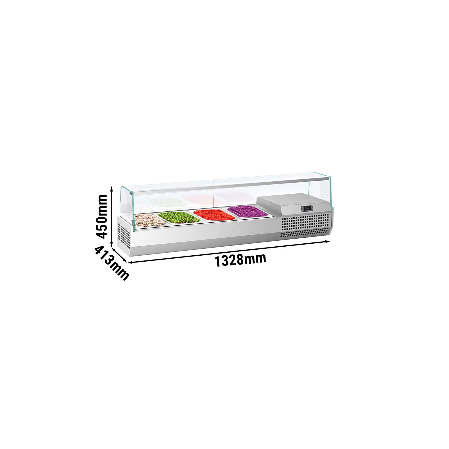 GN külmlett 1328 × 413 mm, 4 × GN 1/3