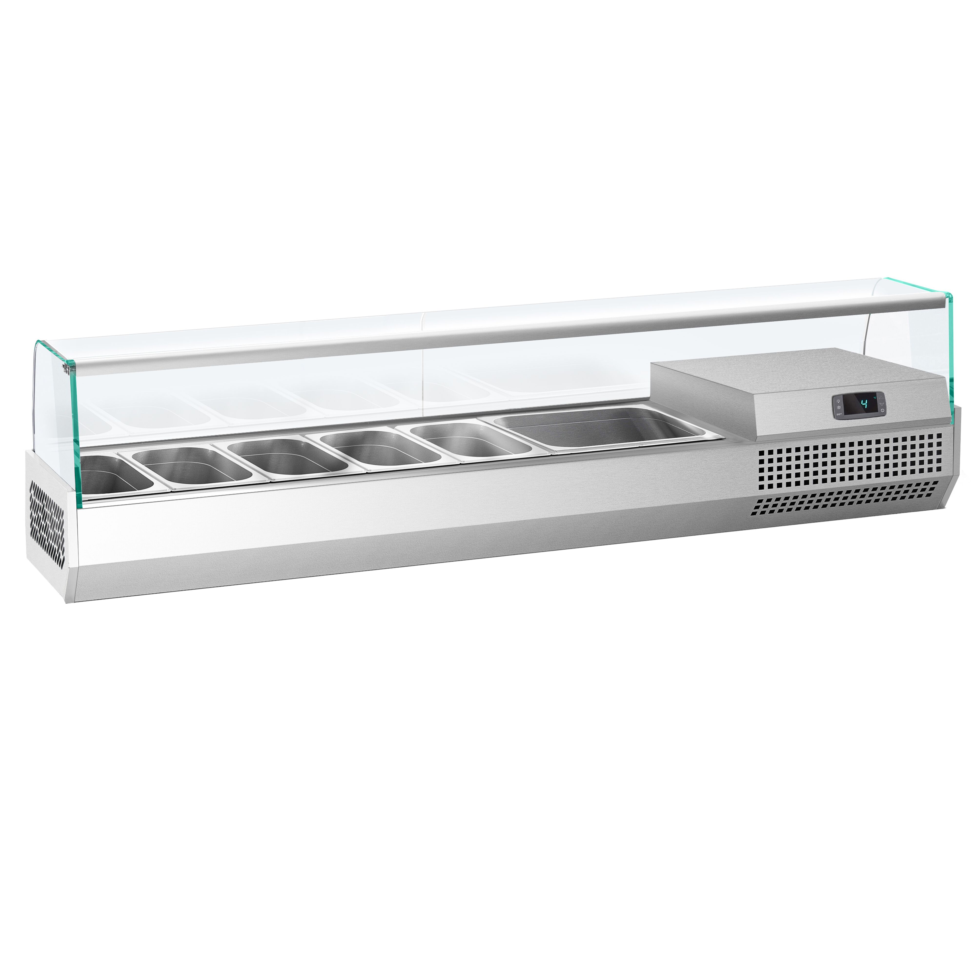 GN külmlett 1733 × 353 mm, 7 × GN 1/4