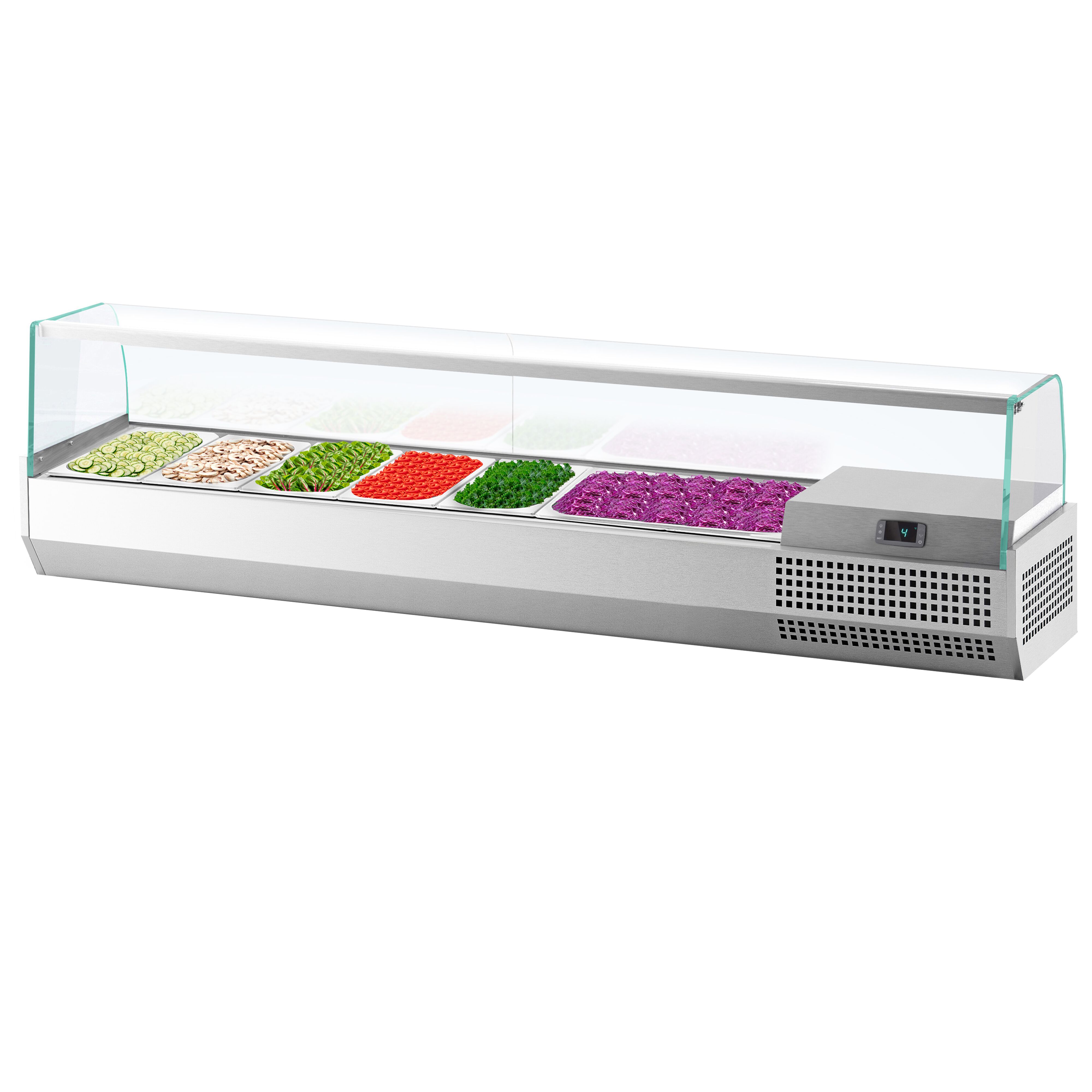 GN külmlett 1733 × 353 mm, 7 × GN 1/4