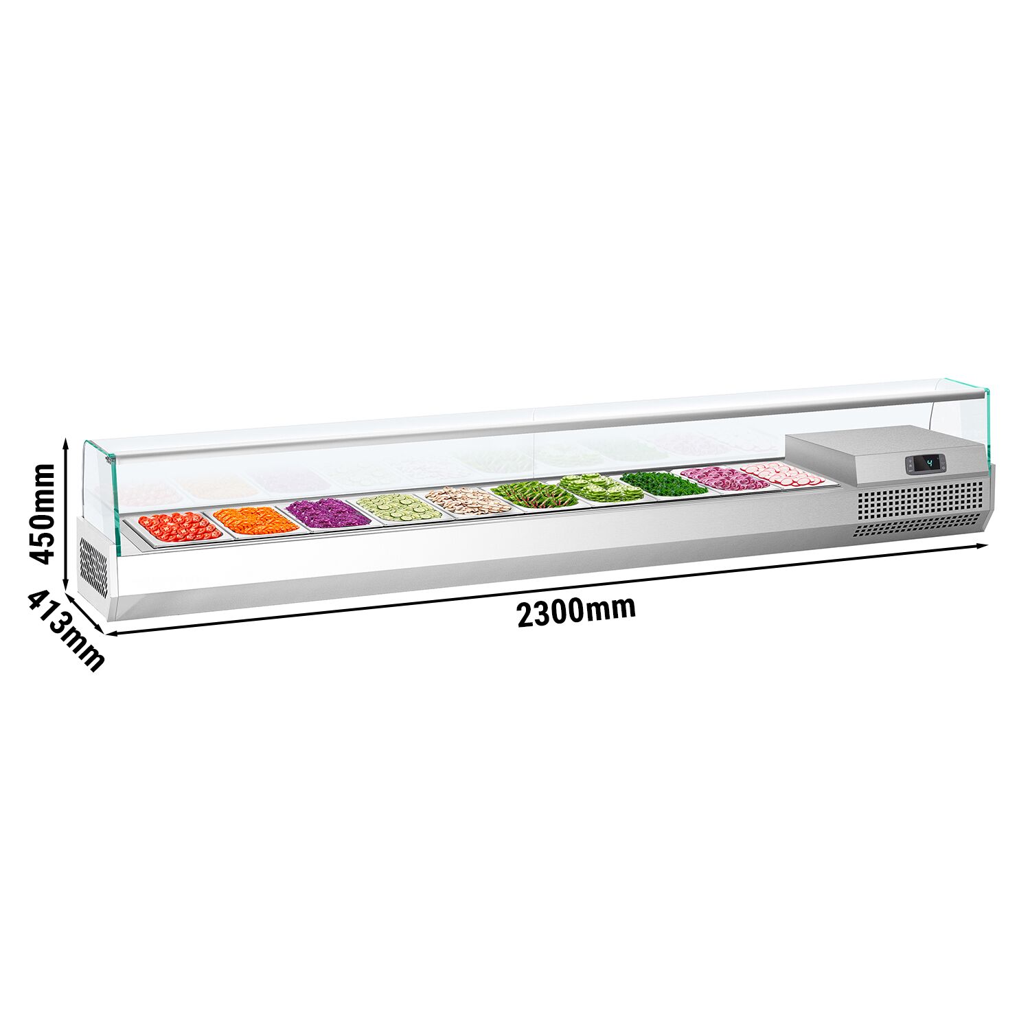 GN külmlett 2300 × 413 mm, 10 × GN 1/3