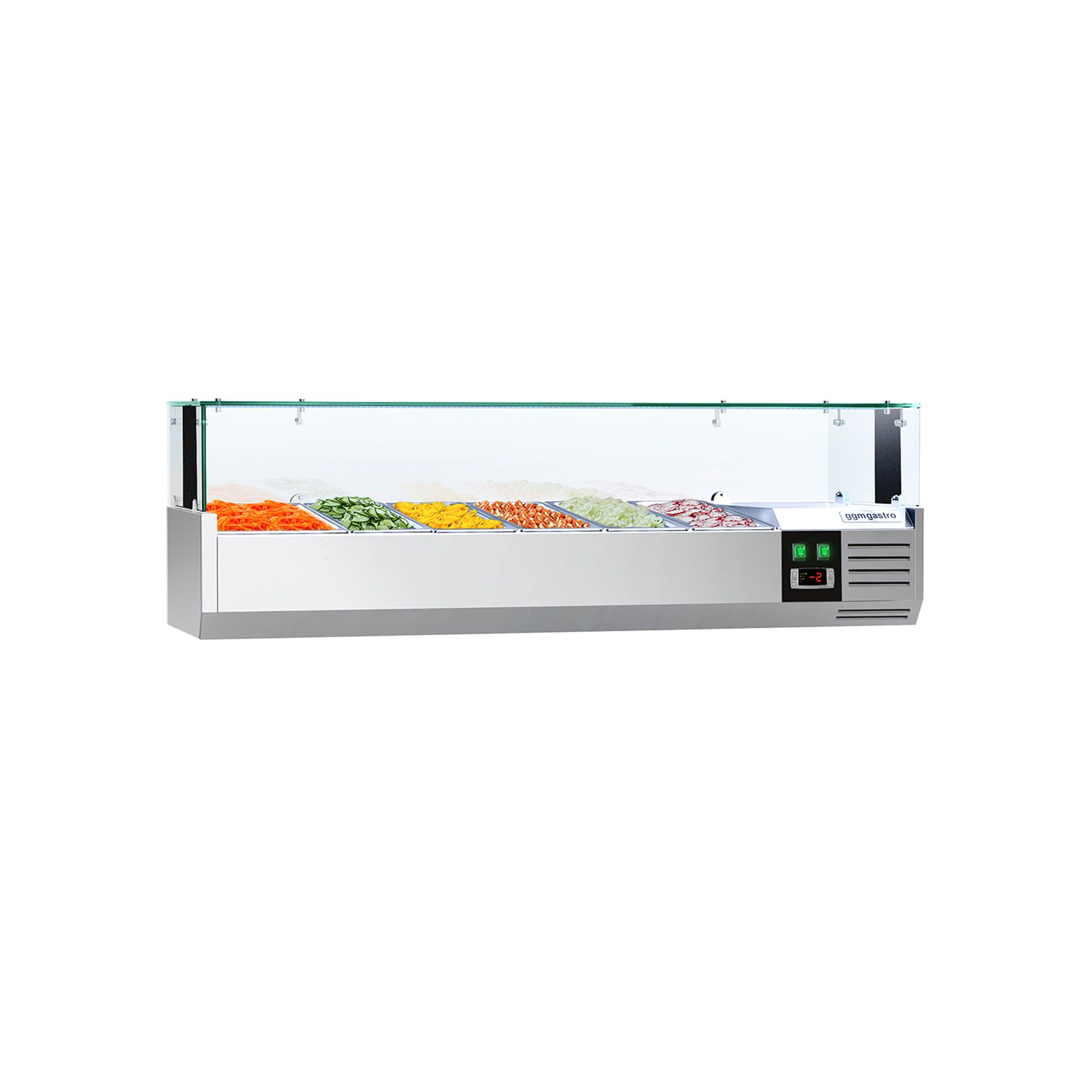GN külmlett LED 1500 × 395 mm, 5 × GN 1/3 + GN 1/2