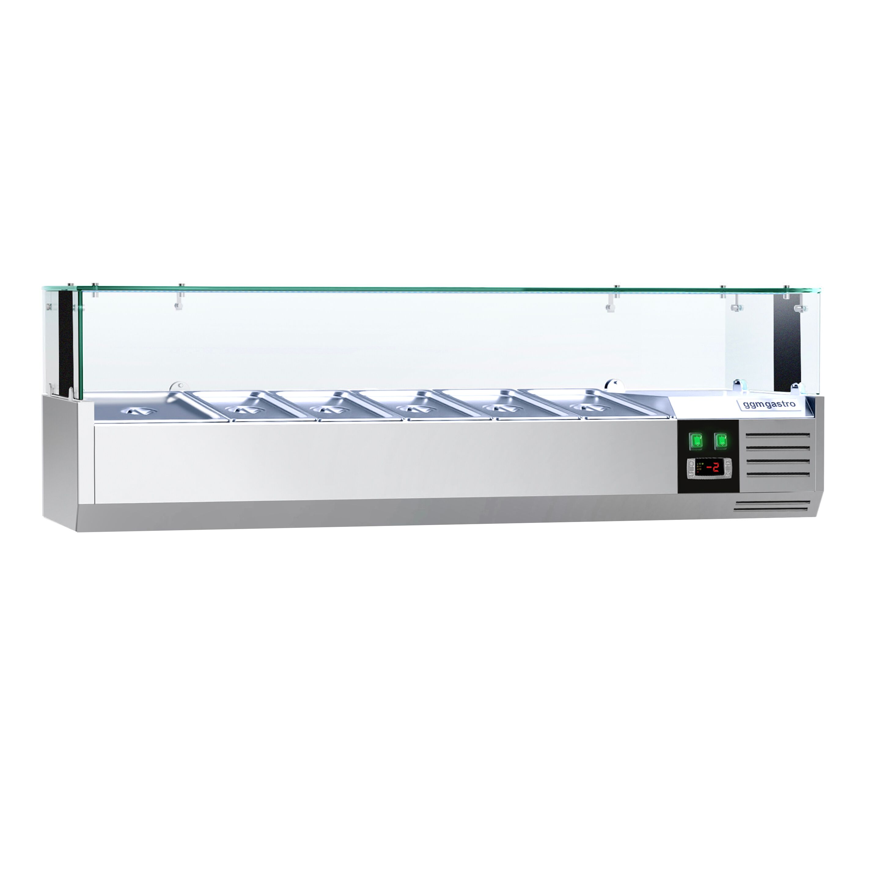 GN külmlett LED 1500 × 395 mm, 5 × GN 1/3 + GN 1/2