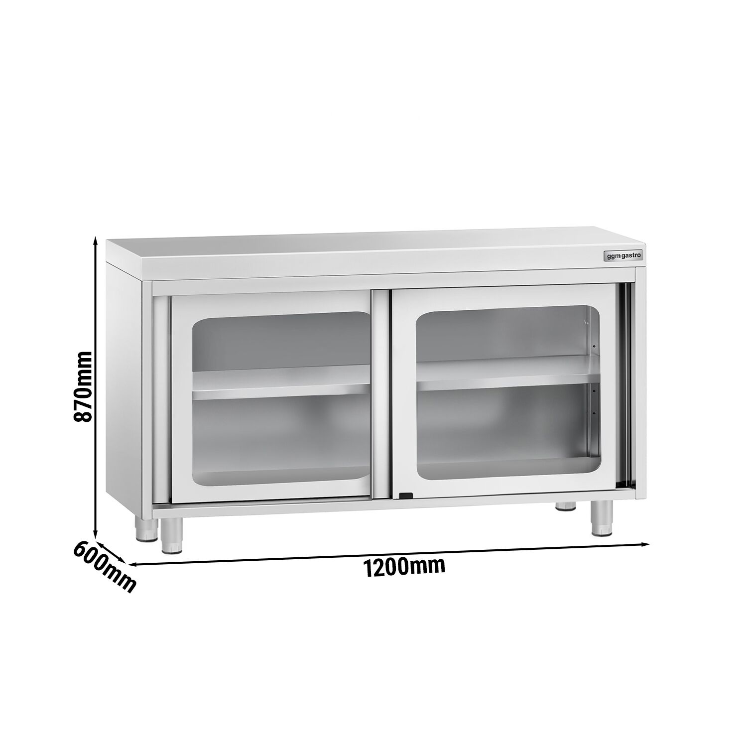 Roostevaba kapp 1200×600mm, klaas-lükandustega