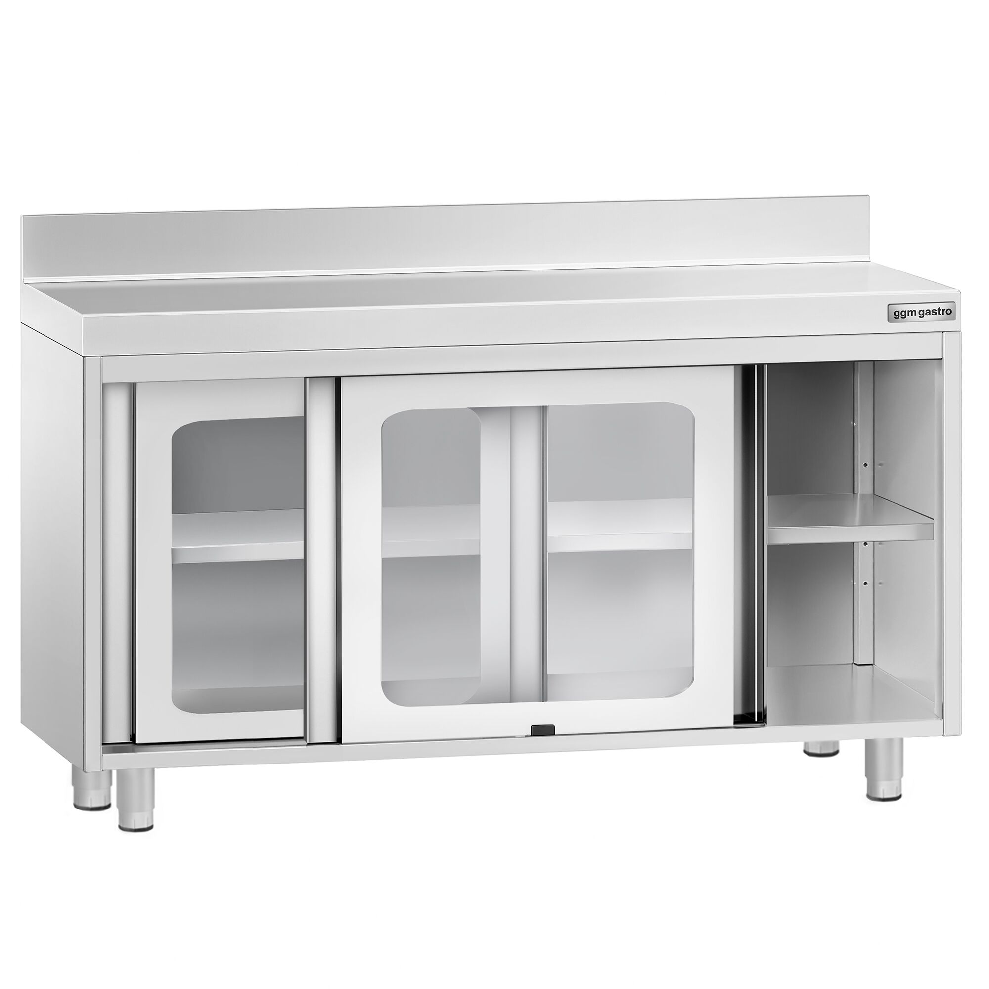 Roostevaba kapp 1200×700mm, klaas-lükandustega, tagaserv