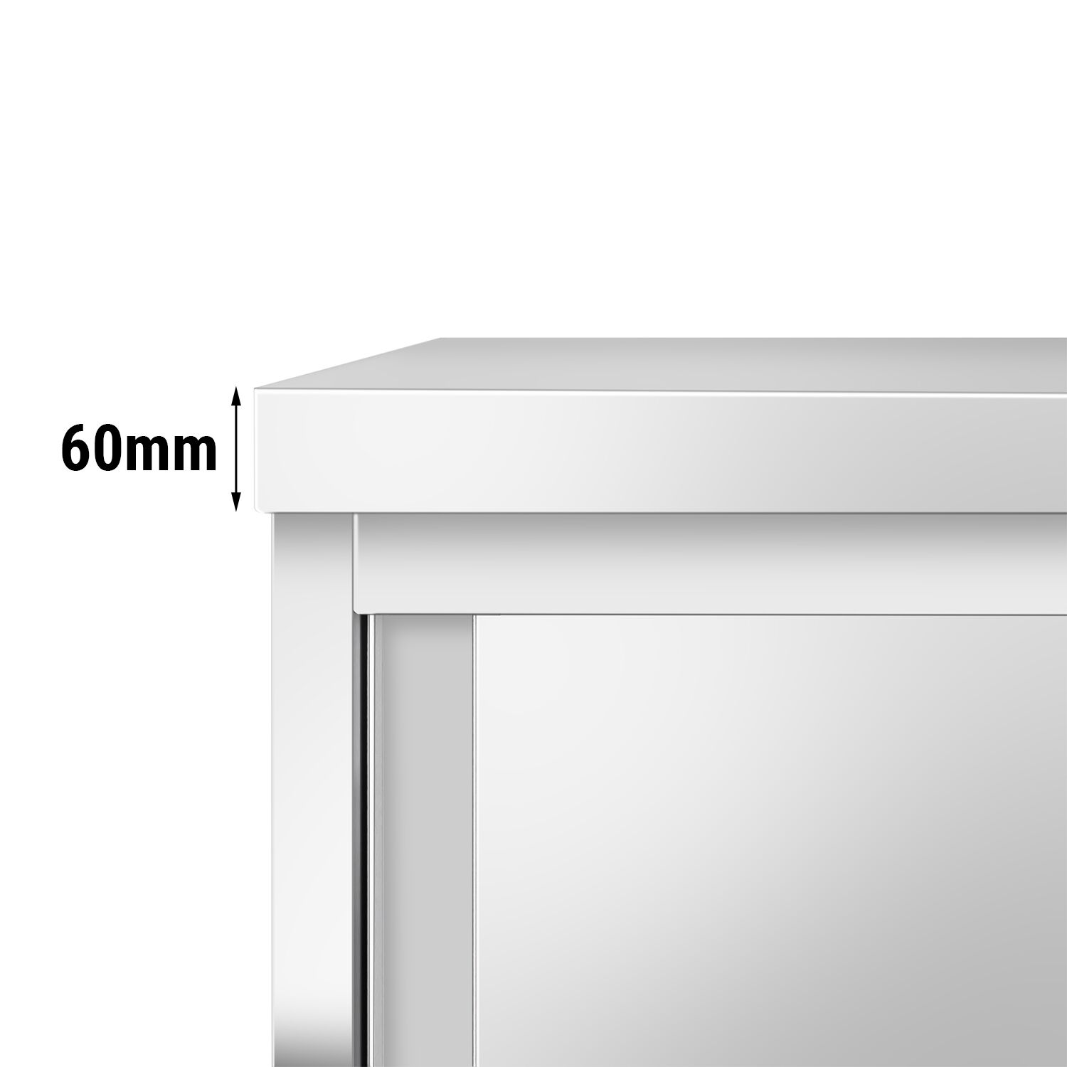 Roostevaba kapp 1400×600mm, lükandustega, 3 sahtlit paremal