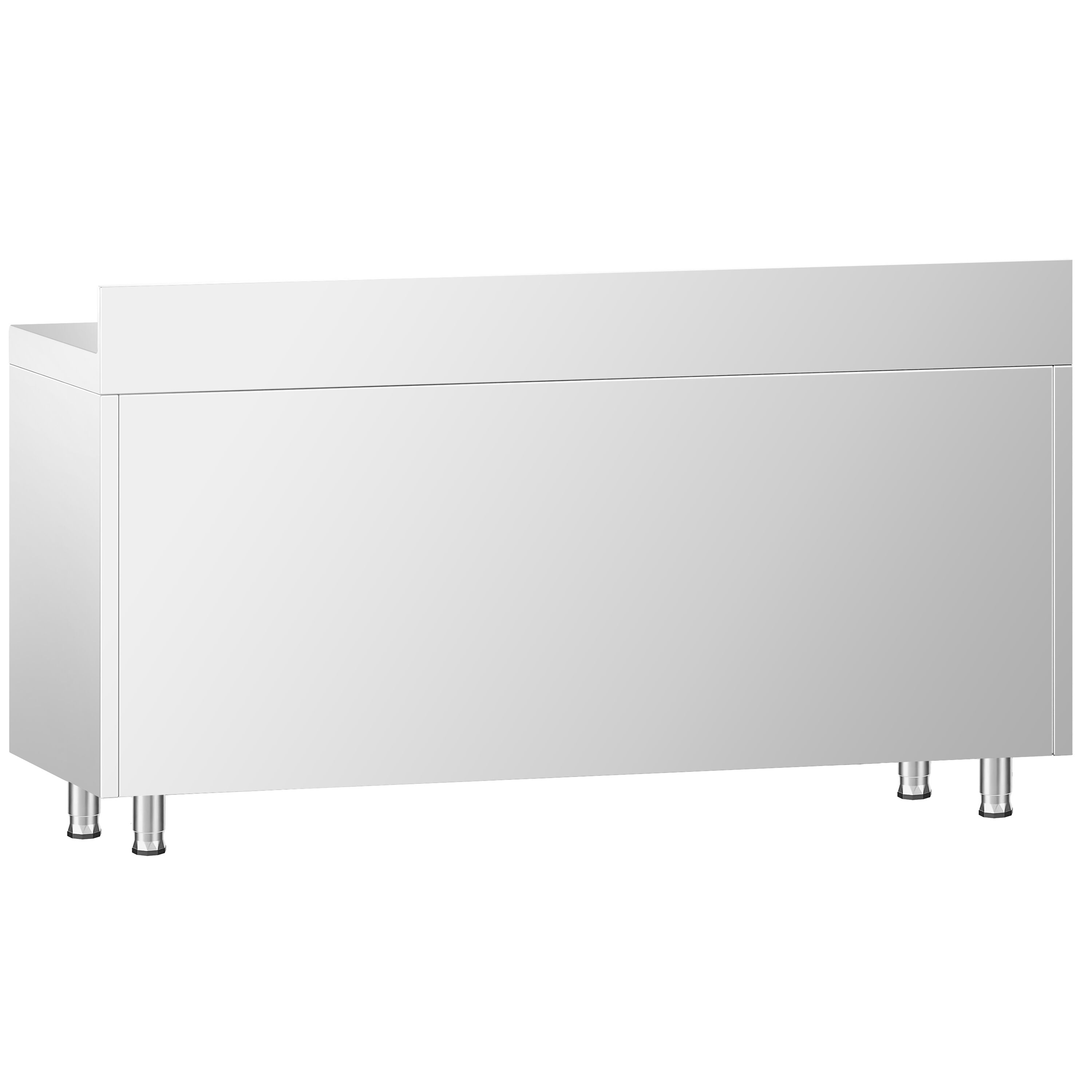 Roostevaba kapp 1600×700mm, lükandustega, 3 sahtlit paremal, tagaserv