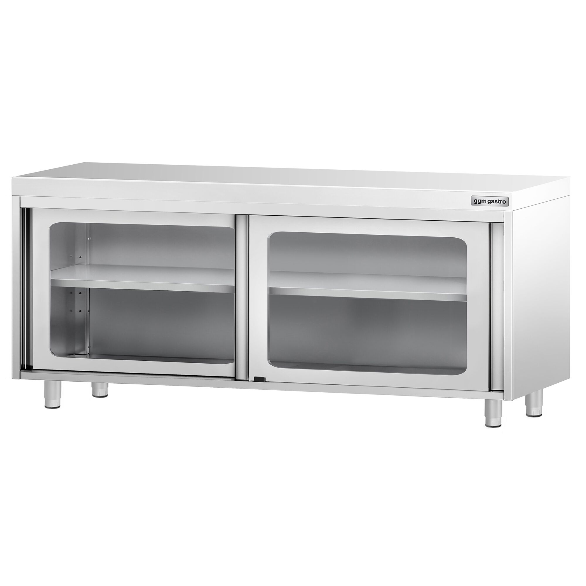 Roostevaba kapp 2000×700mm, klaas-lükandustega