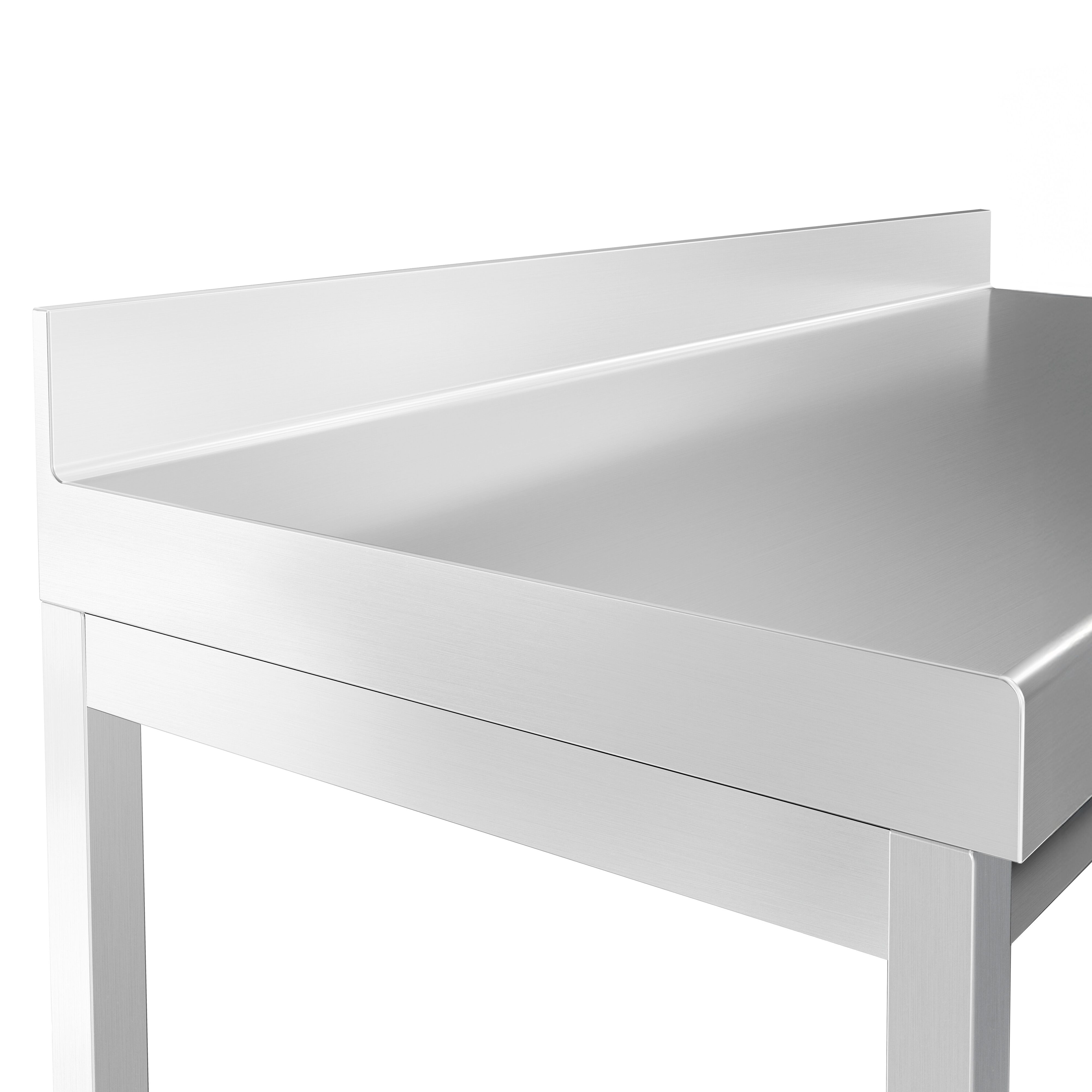Roostevaba töölaud 1400 × 600 mm, tagaservaga