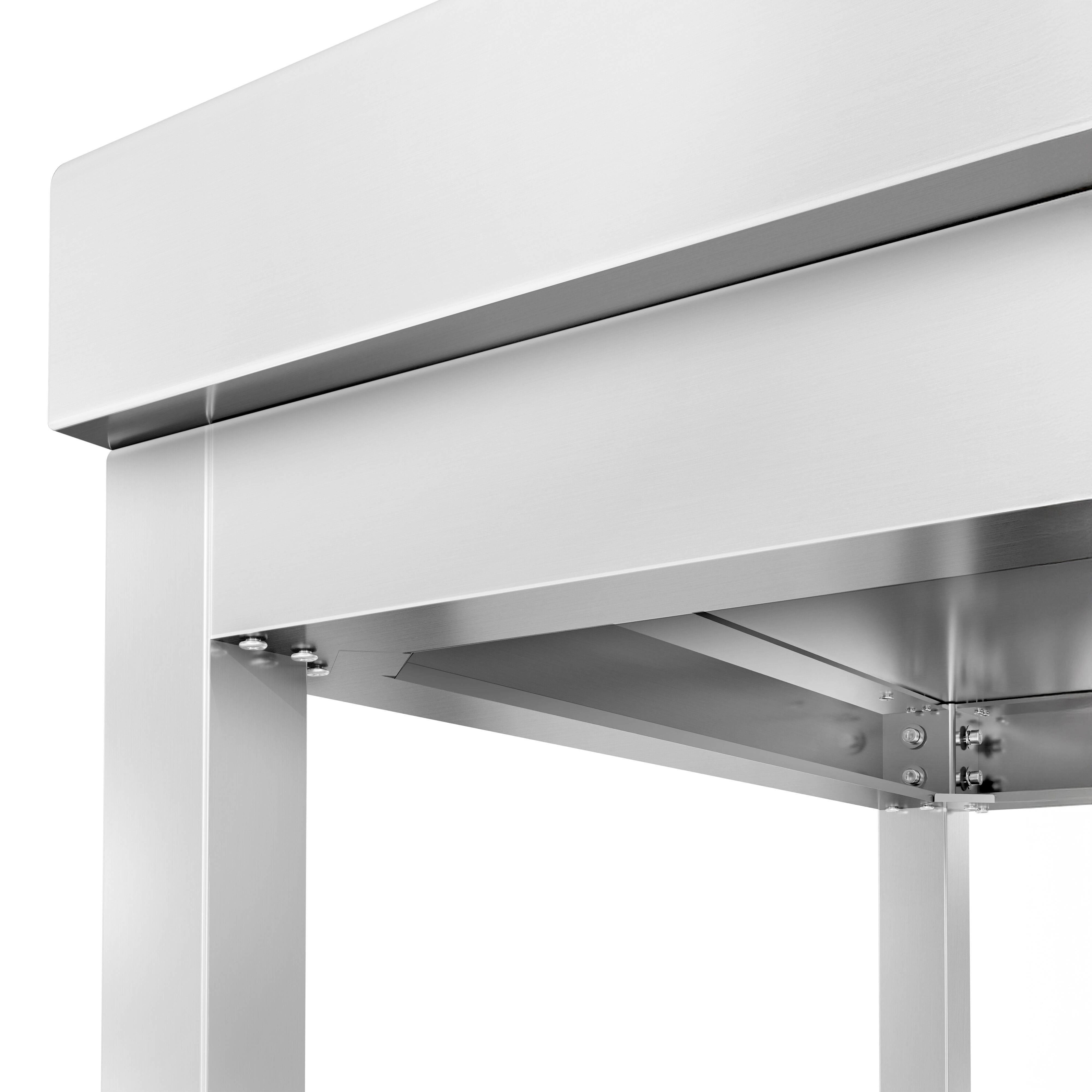 Roostevaba töölaud 1400 × 800 mm, 2 alariiulit