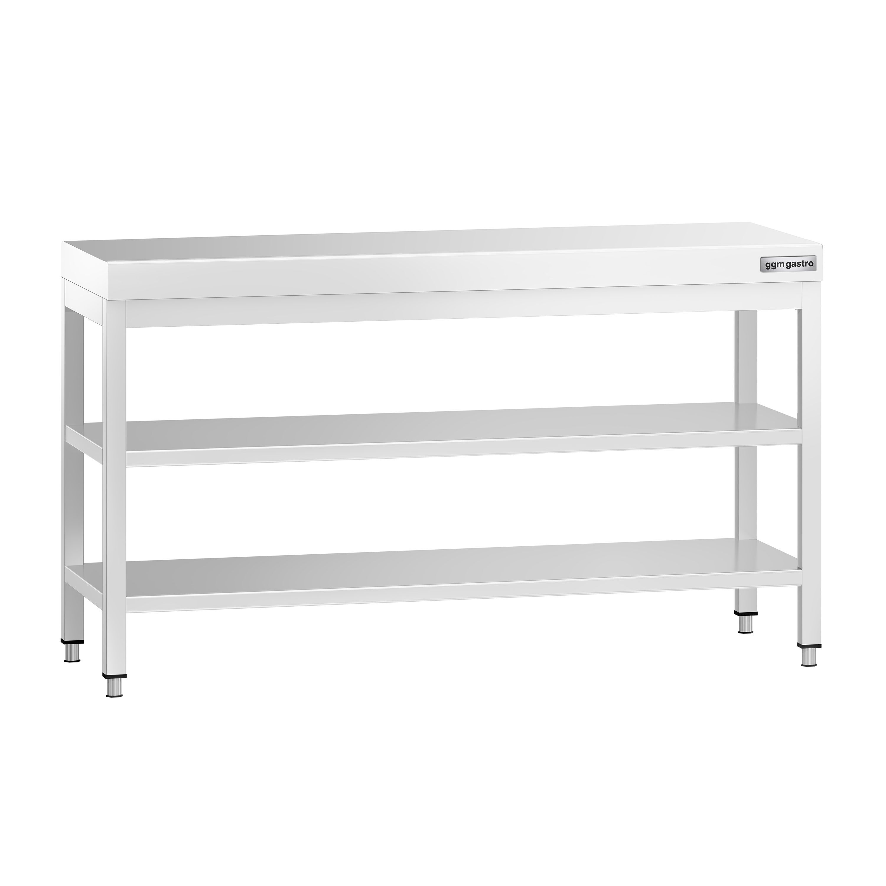 Roostevaba töölaud 1500 x 600 mm, 2 alariiulit