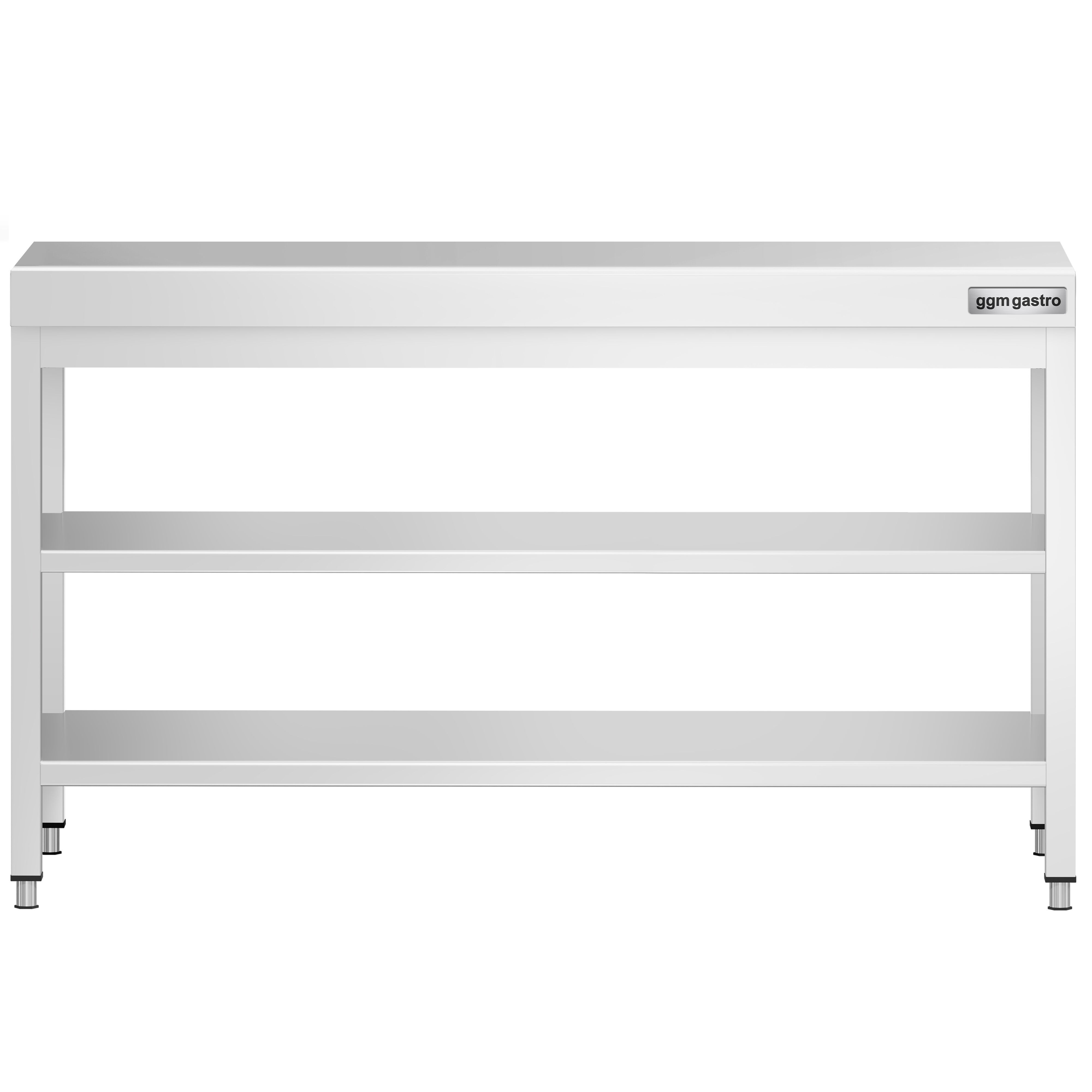 Roostevaba töölaud 1500 × 700 mm, 2 alariiulit