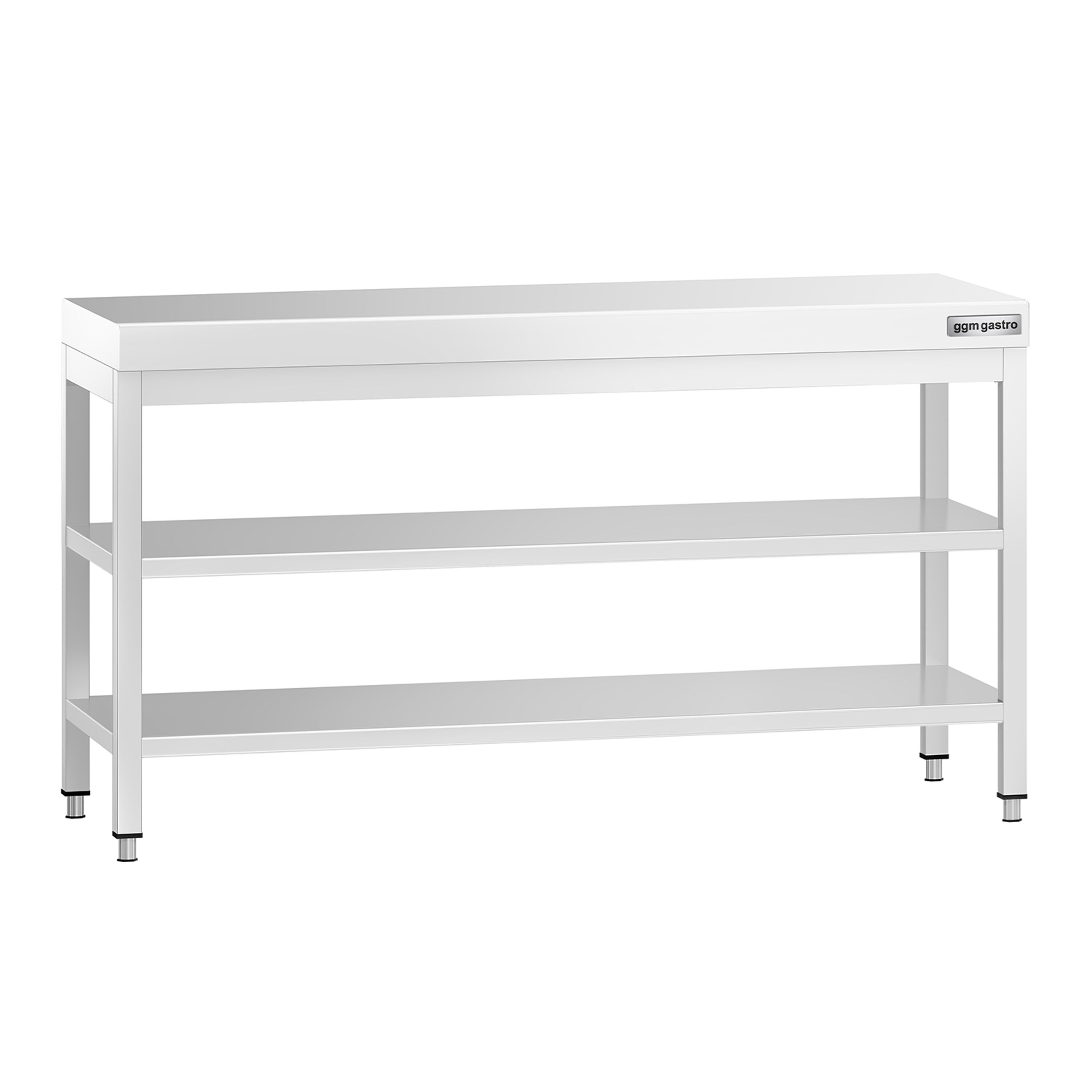 Roostevaba töölaud 1600 x 600 mm, 2 alariiulit