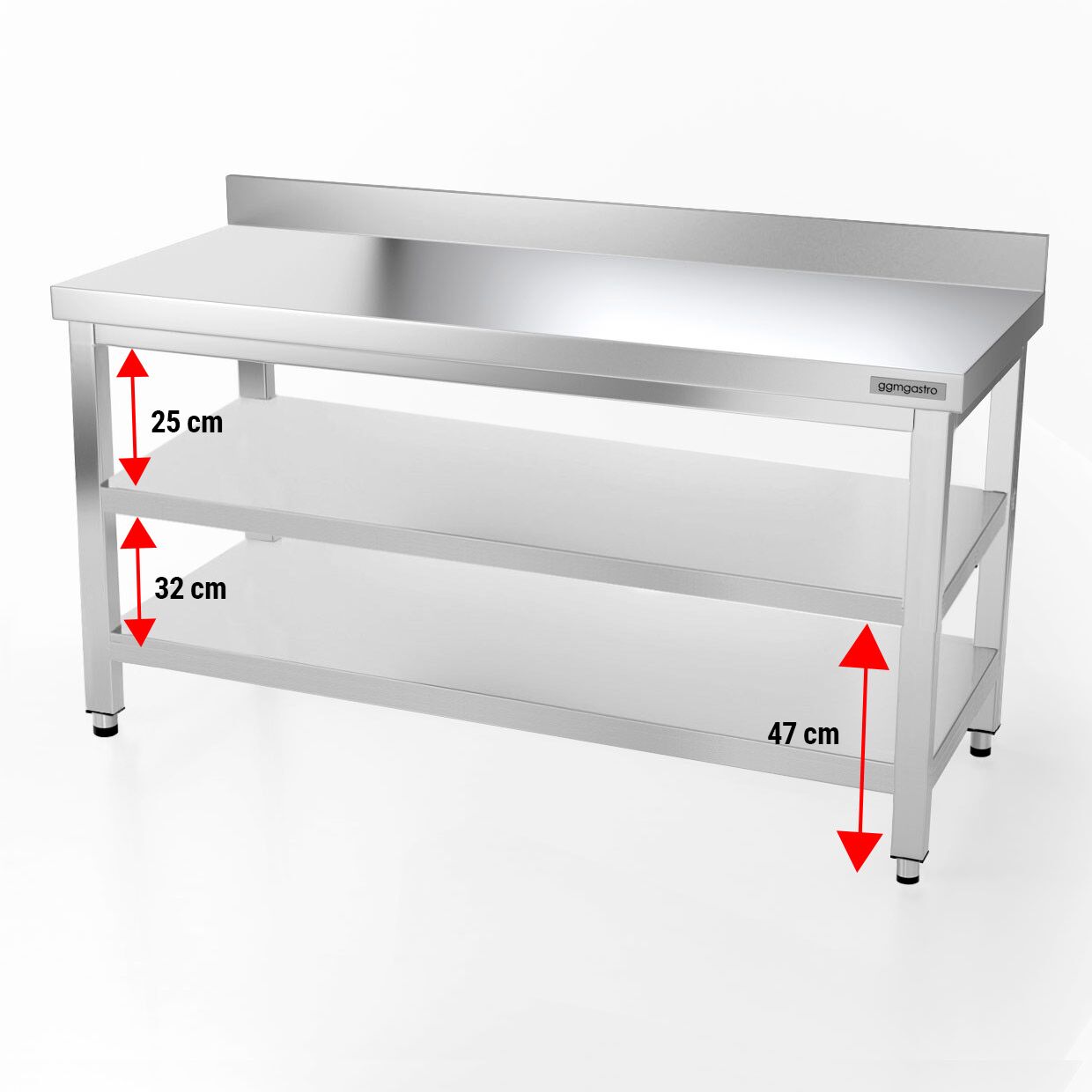 Roostevaba töölaud 1600 × 800 mm, tagaservaga