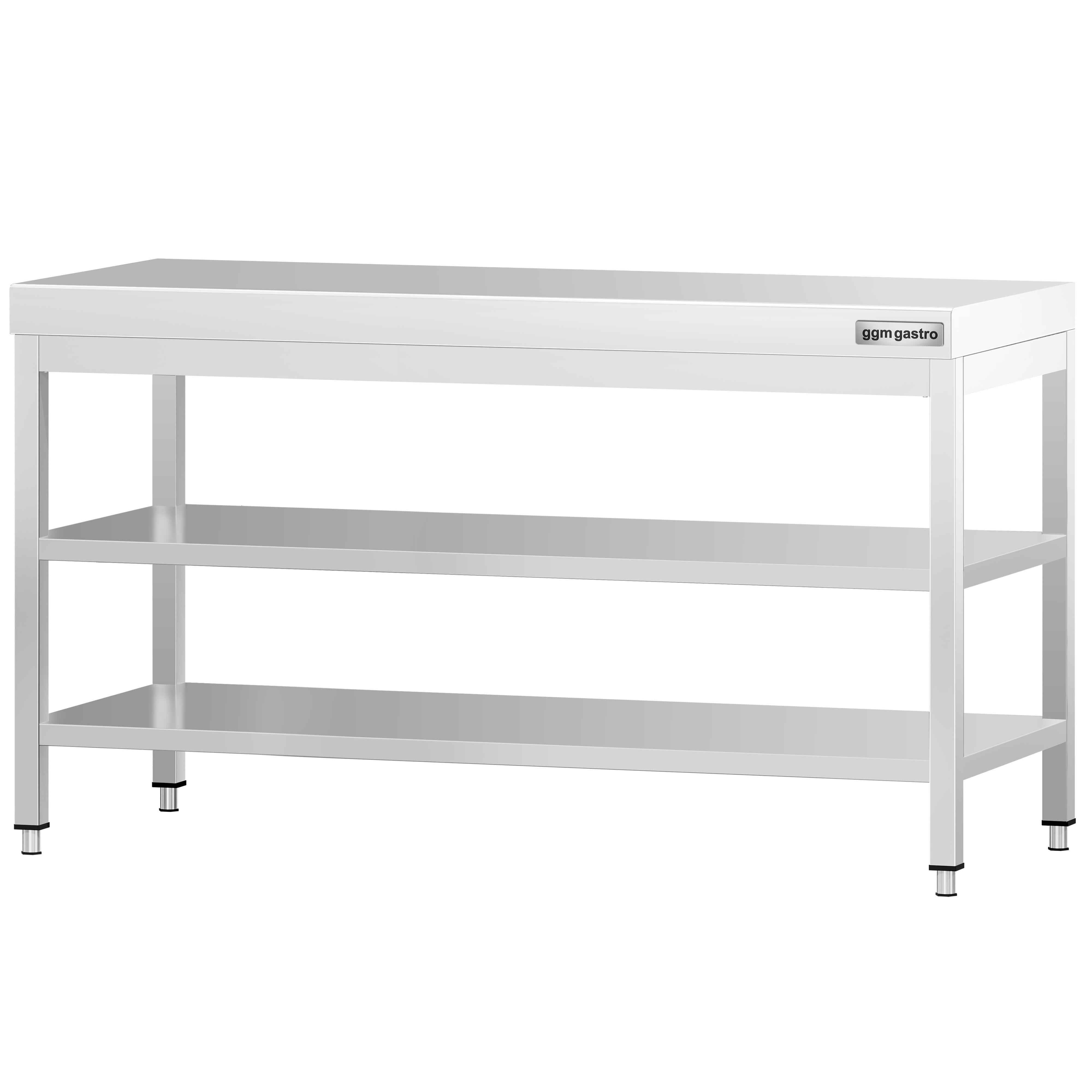 Roostevaba töölaud 1600 × 800 mm, 2 alariiulit