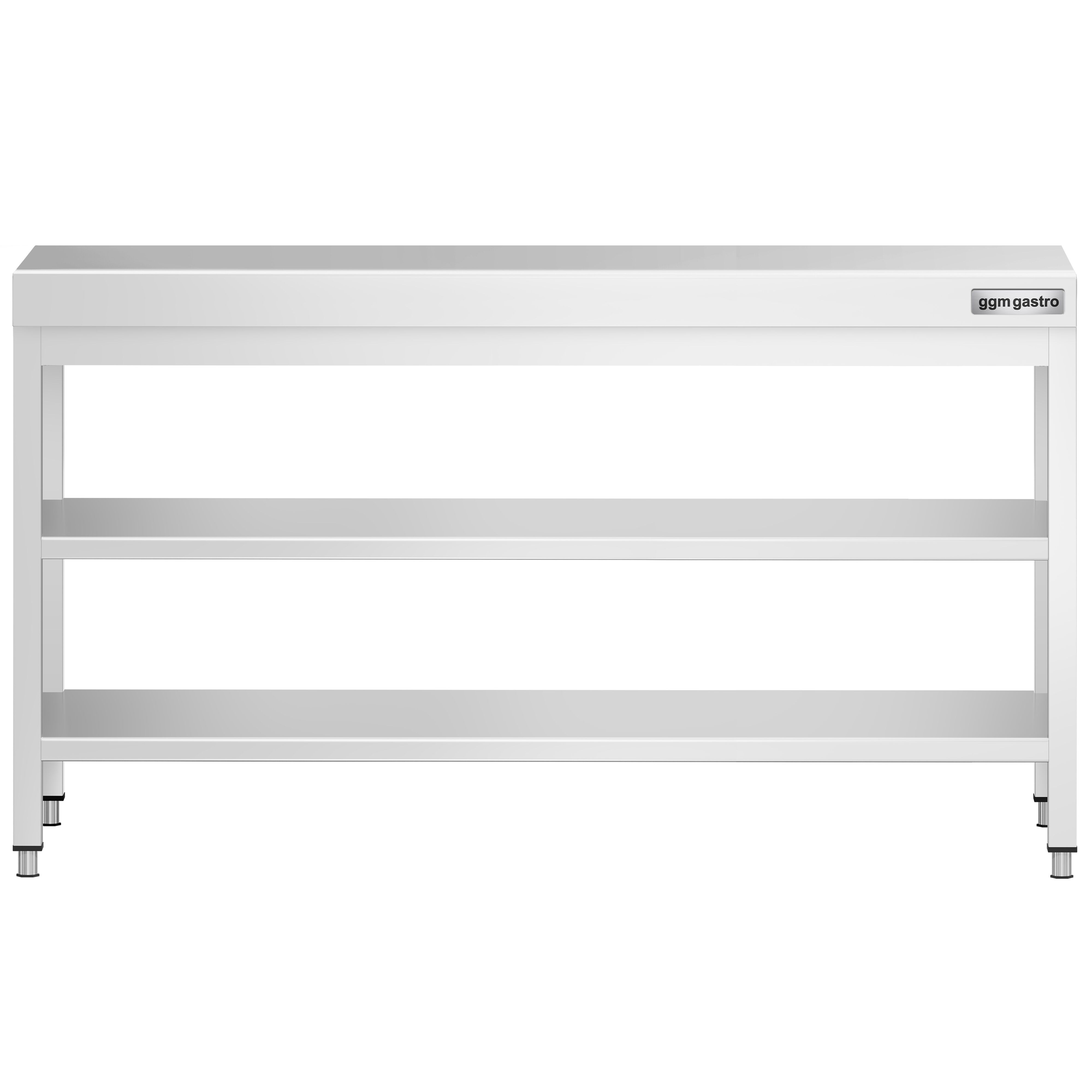 Roostevaba töölaud 1800 × 600 mm, 2 alariiulit