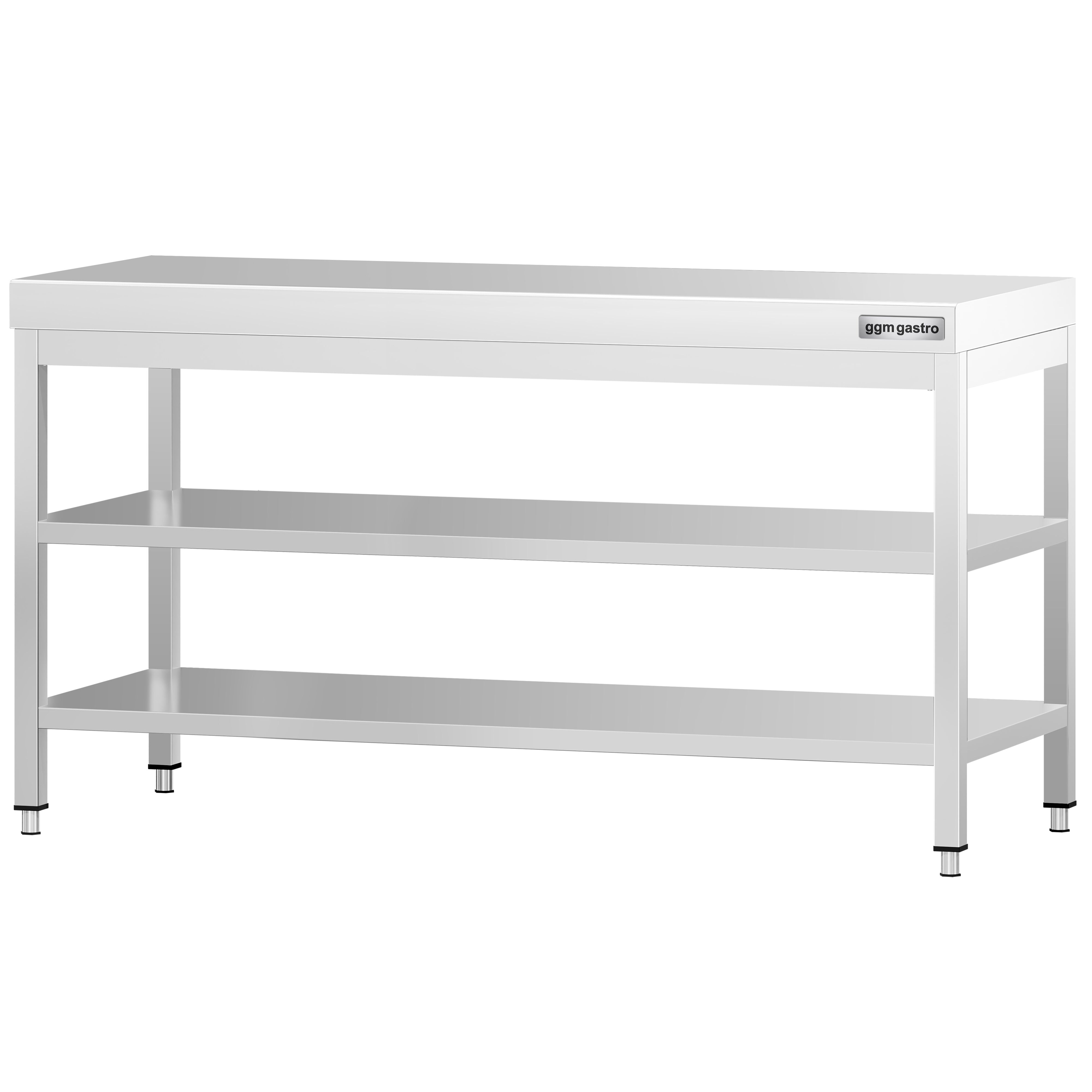 Roostevaba töölaud 1800 × 600 mm, 2 alariiulit